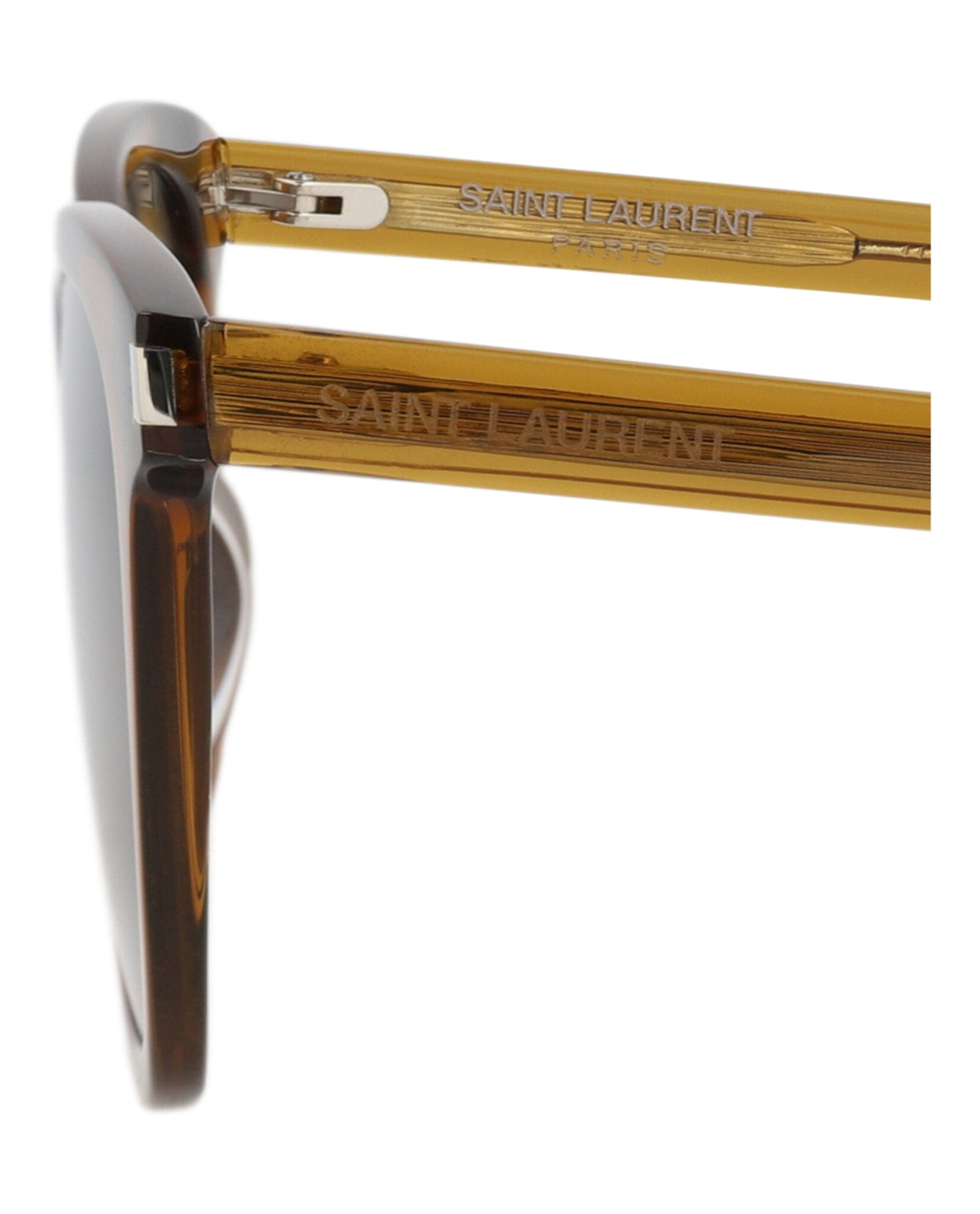 Saint Laurent Womens Square/Rectangle Brown Brown Brown Fashion Designer Eyewear