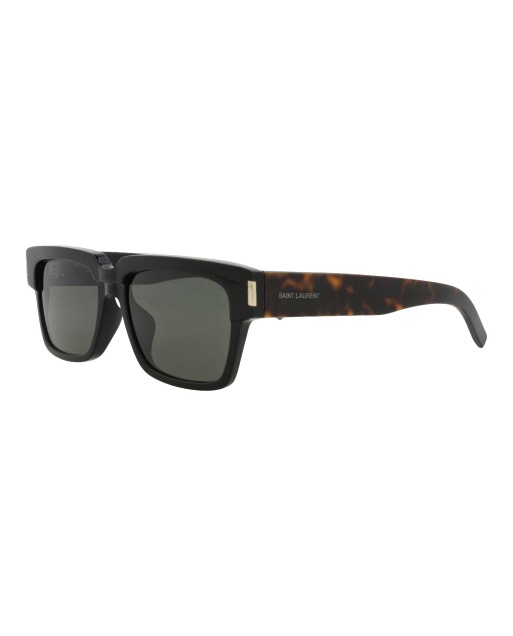 Saint Laurent Mens Square/Rectangle Black Havana Grey Fashion Designer Eyewear