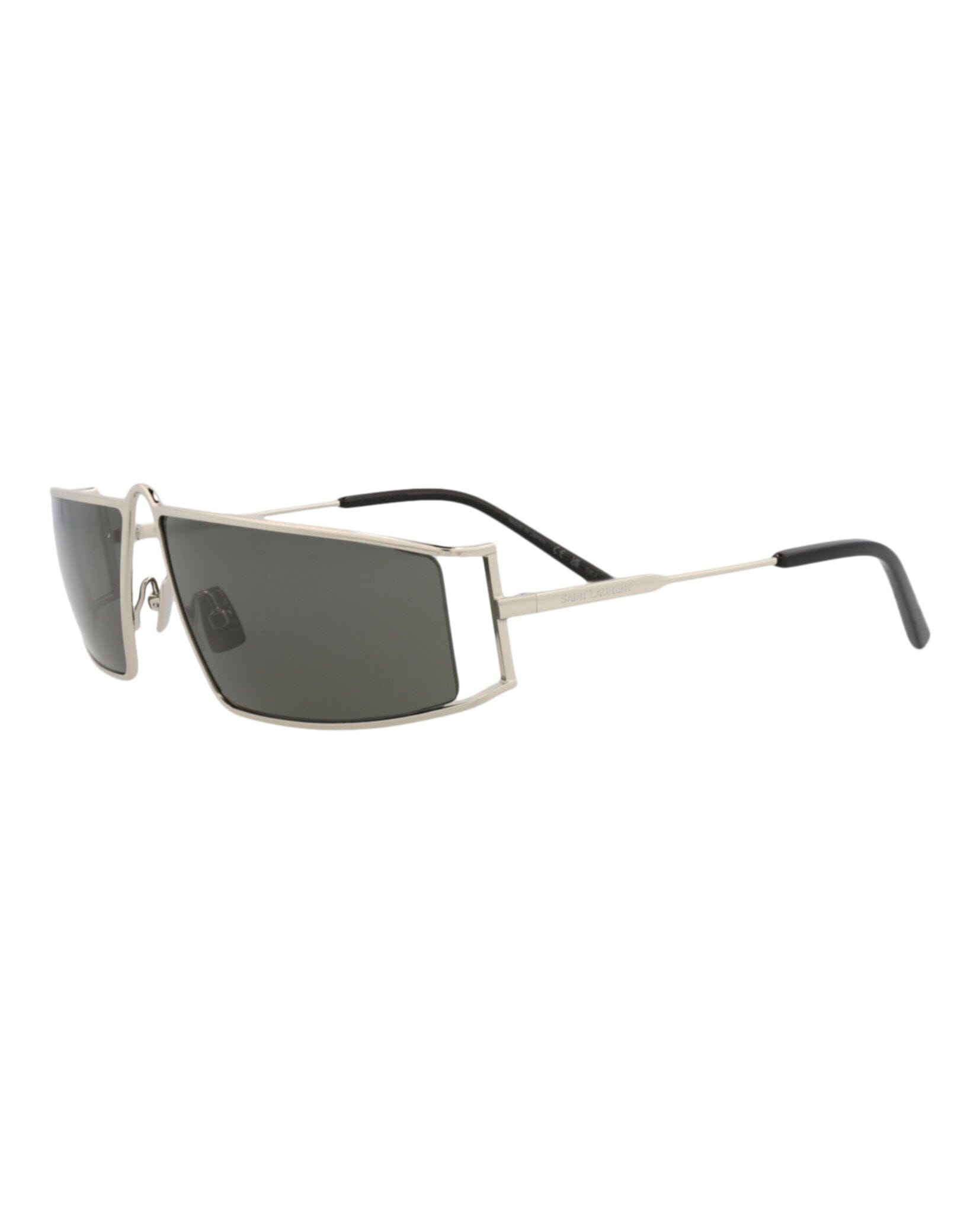 Saint Laurent Womens Square/Rectangle Silver Silver Grey Fashion Designer Eyewear