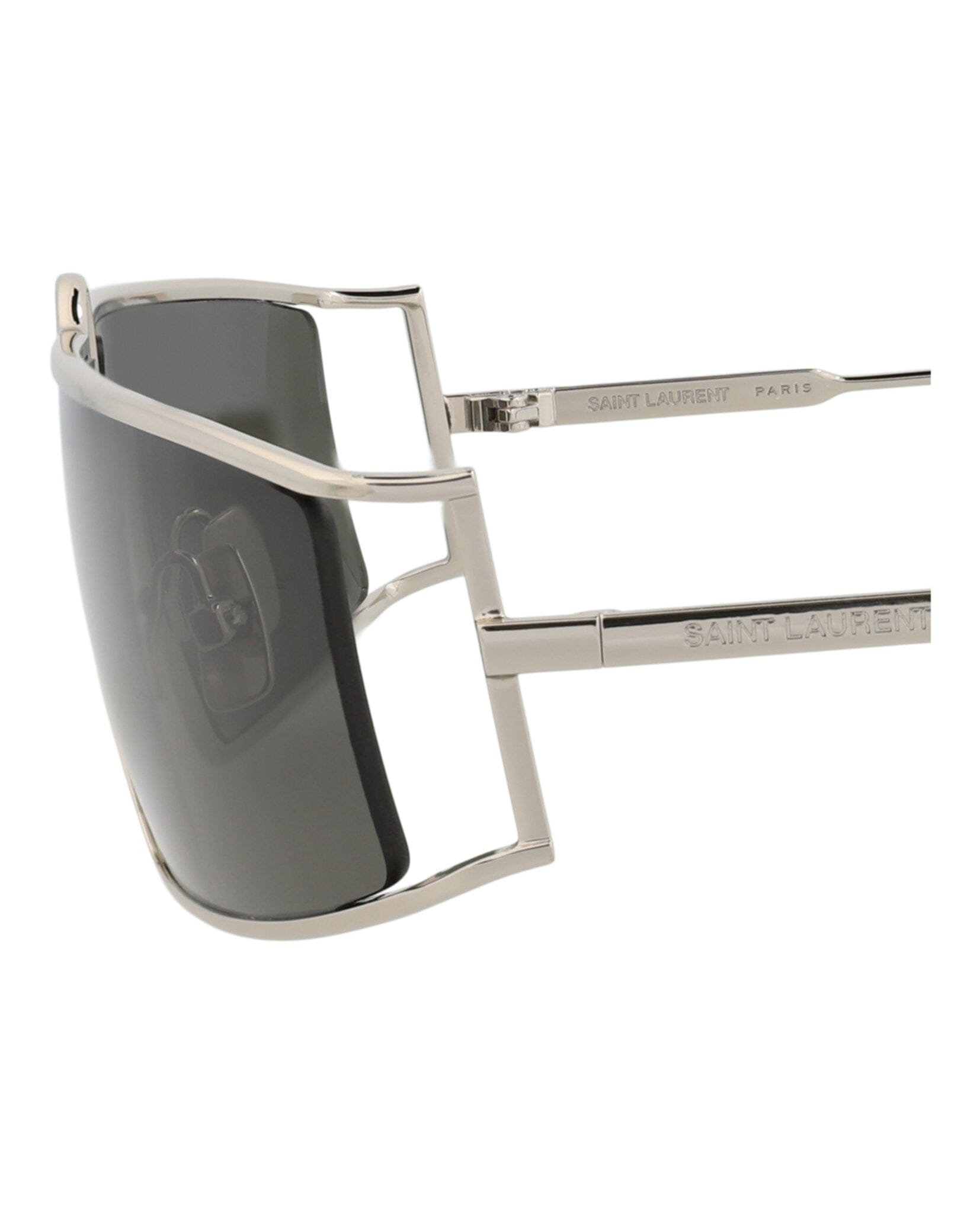 Saint Laurent Womens Square/Rectangle Silver Silver Grey Fashion Designer Eyewear