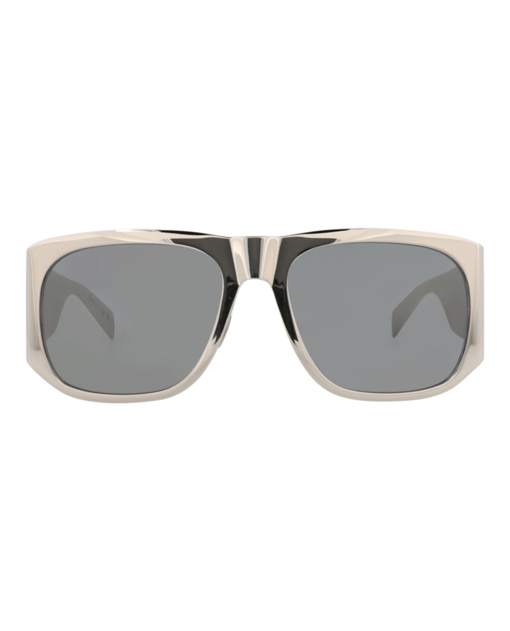Saint Laurent Unisex Square/Rectangle Silver Silver Silver Fashion Designer Eyewear