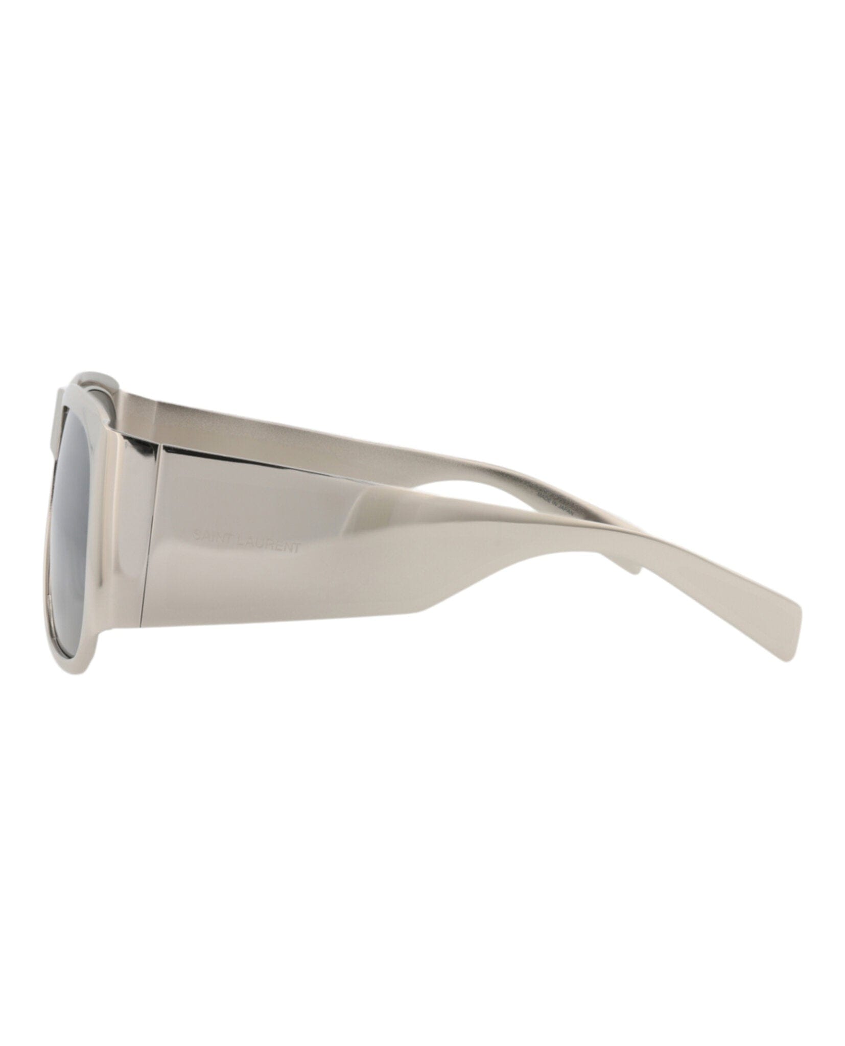 Saint Laurent Unisex Square/Rectangle Silver Silver Silver Fashion Designer Eyewear