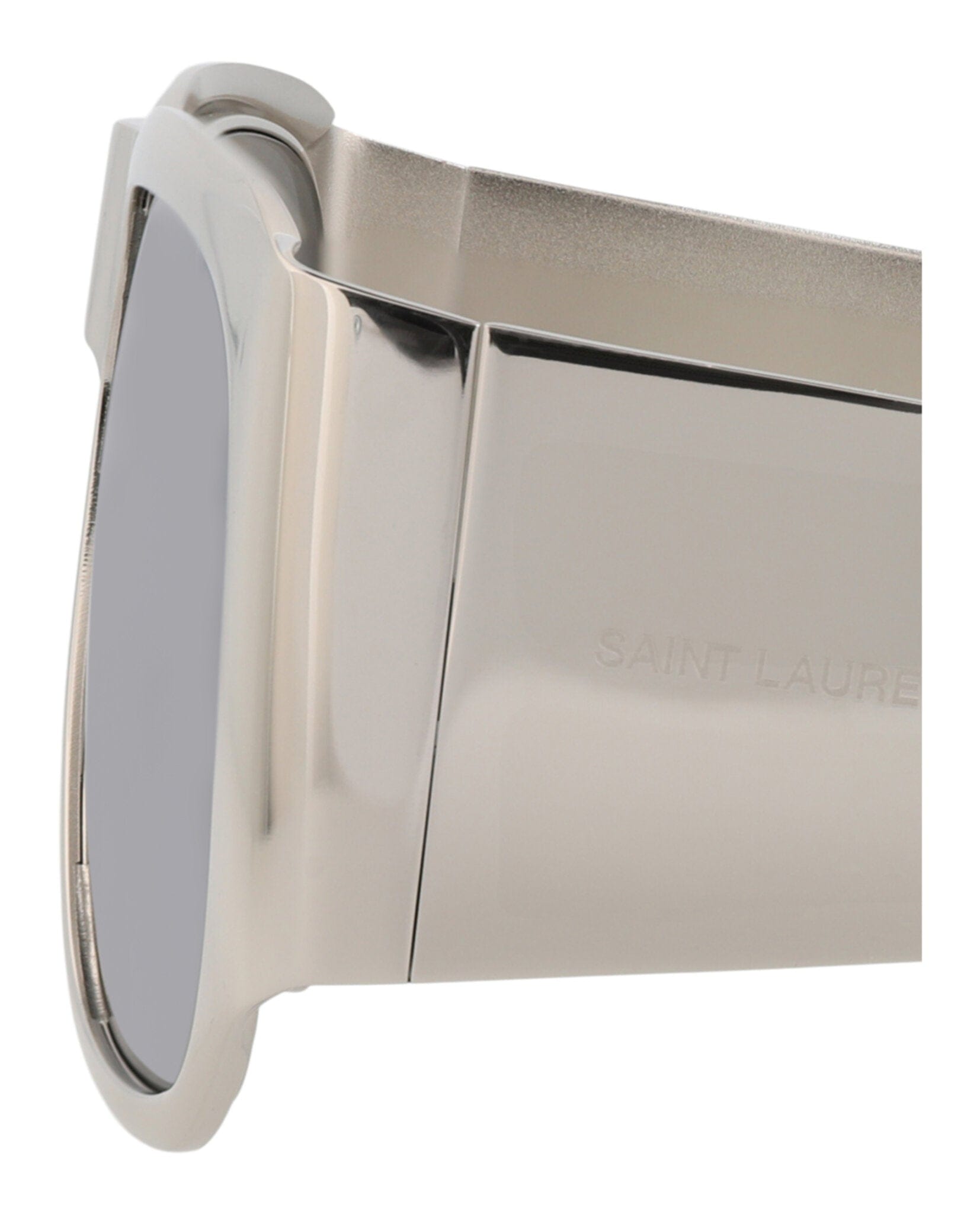 Saint Laurent Unisex Square/Rectangle Silver Silver Silver Fashion Designer Eyewear