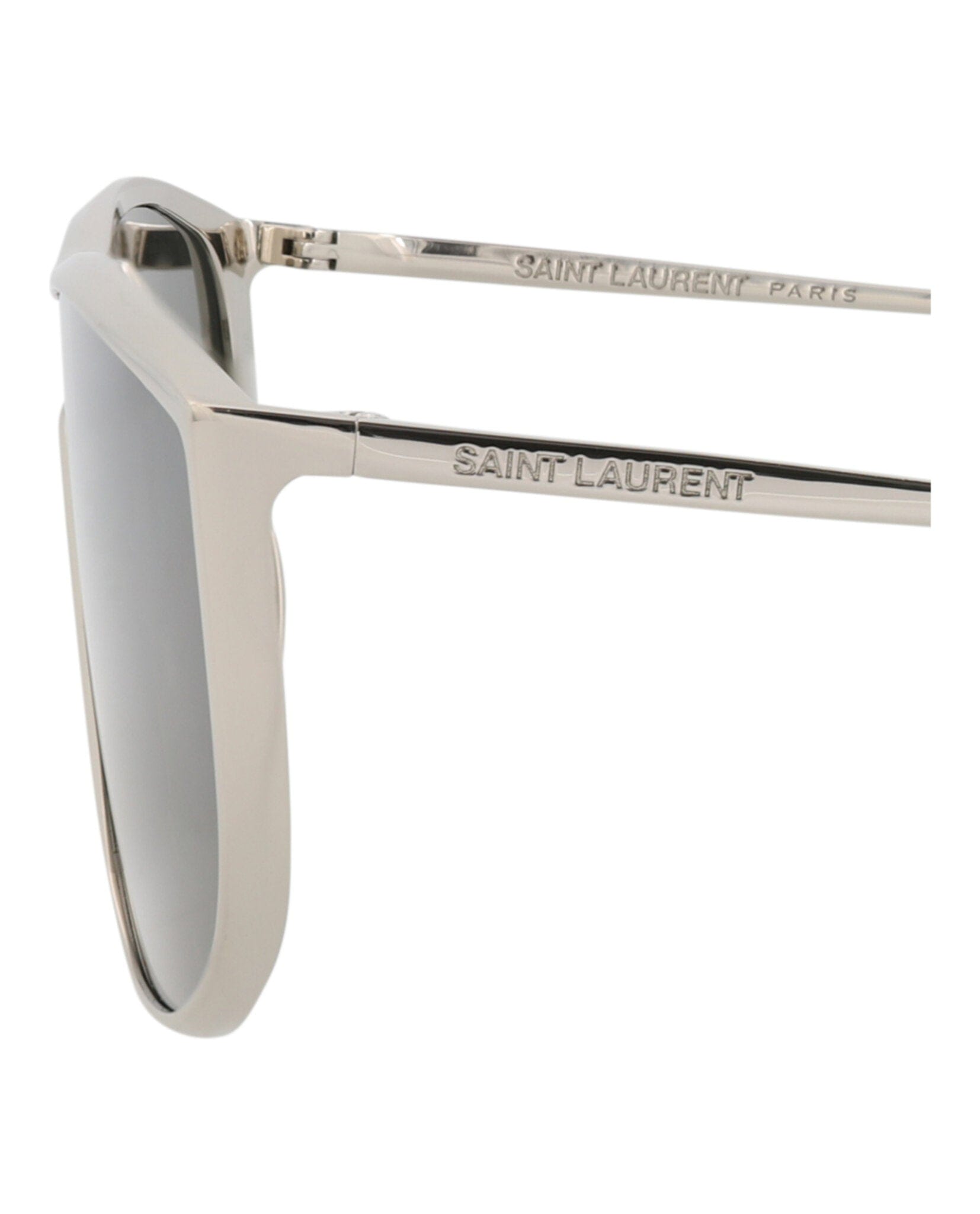 Saint Laurent Unisex Shield/Wrap Silver Silver Grey Fashion Designer Eyewear