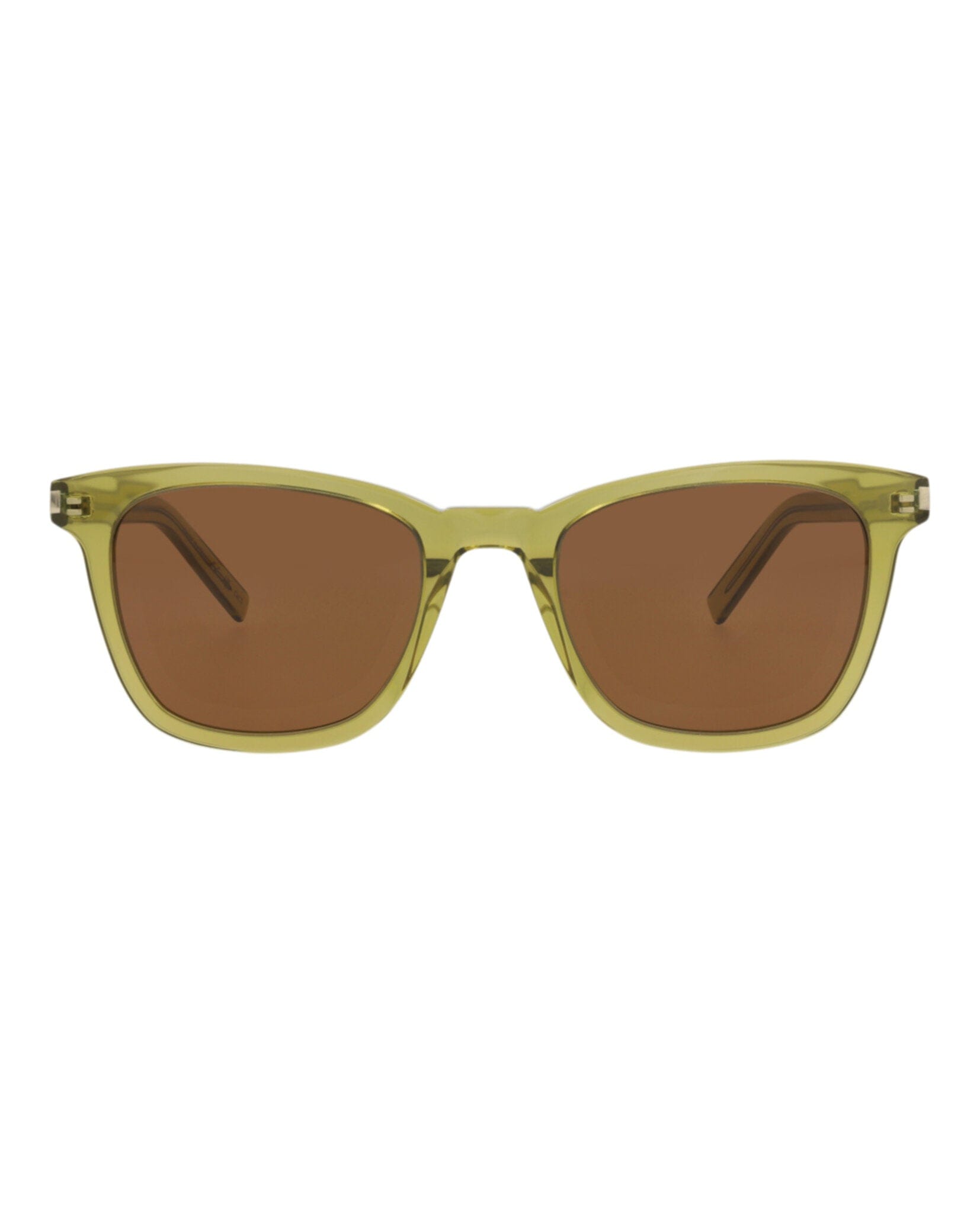 Saint Laurent Womens Square/Rectangle Green Green Brown Fashion Designer Eyewear