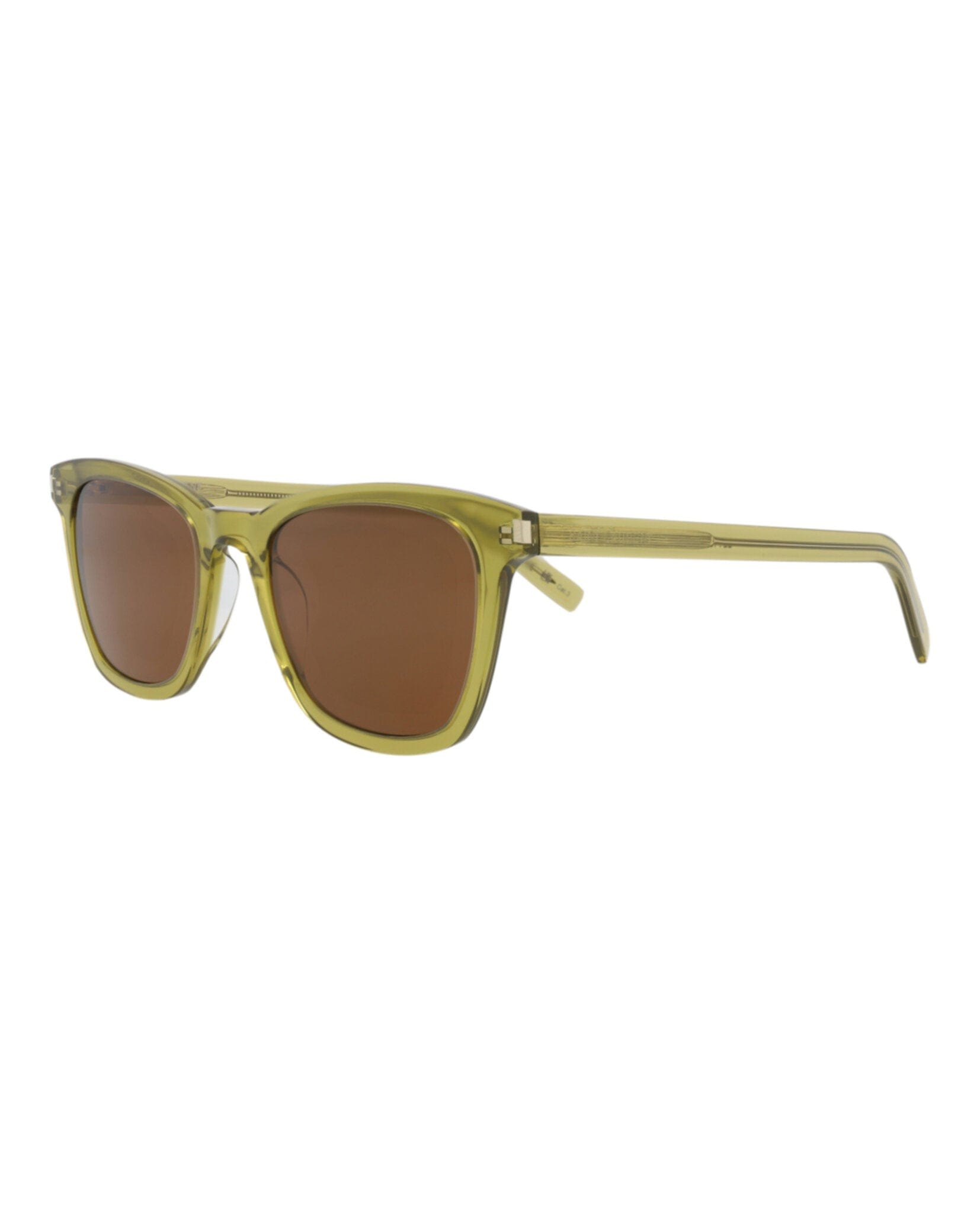 Saint Laurent Womens Square/Rectangle Green Green Brown Fashion Designer Eyewear