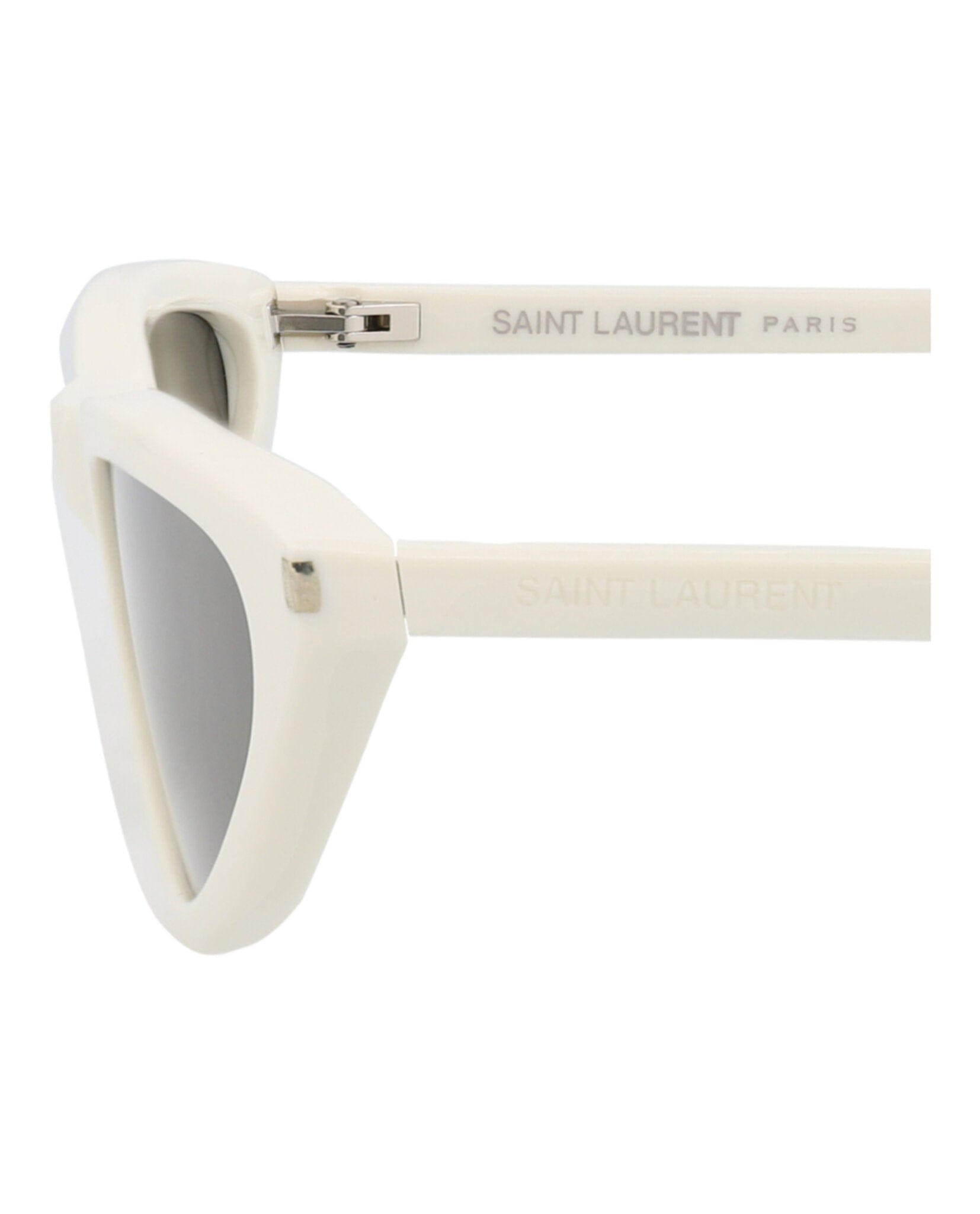 Saint Laurent Womens Cat Eye White White Grey Fashion Designer Eyewear