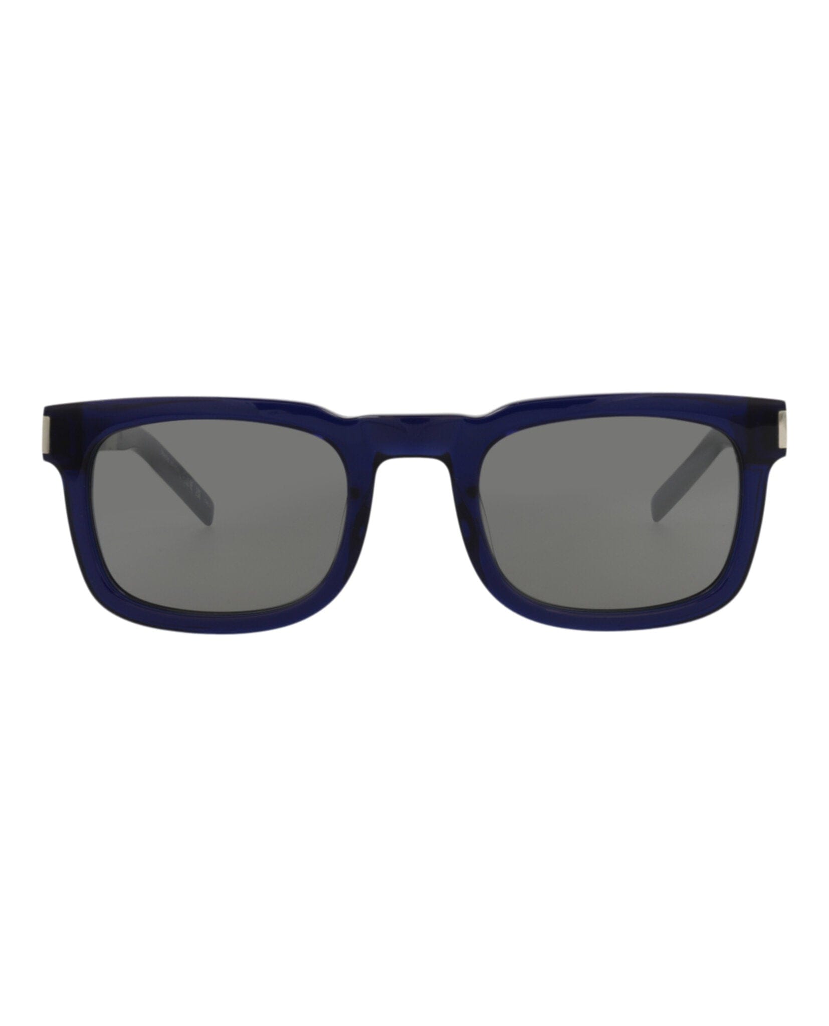 Saint Laurent Unisex Square/Rectangle Blue Silver Silver Fashion Designer Eyewear