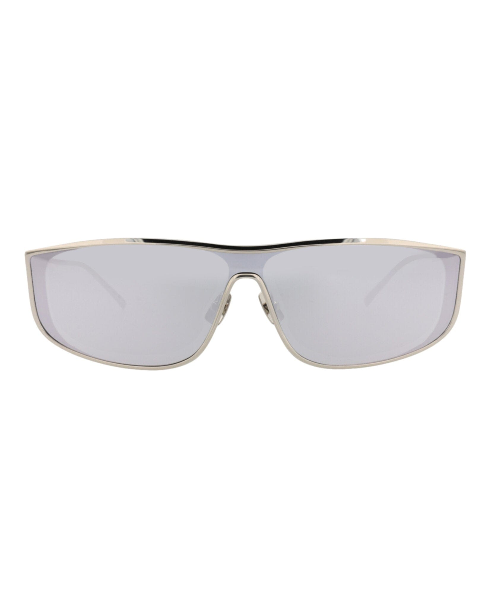 Saint Laurent Unisex Shield/Wrap Silver Silver Silver Fashion Designer Eyewear
