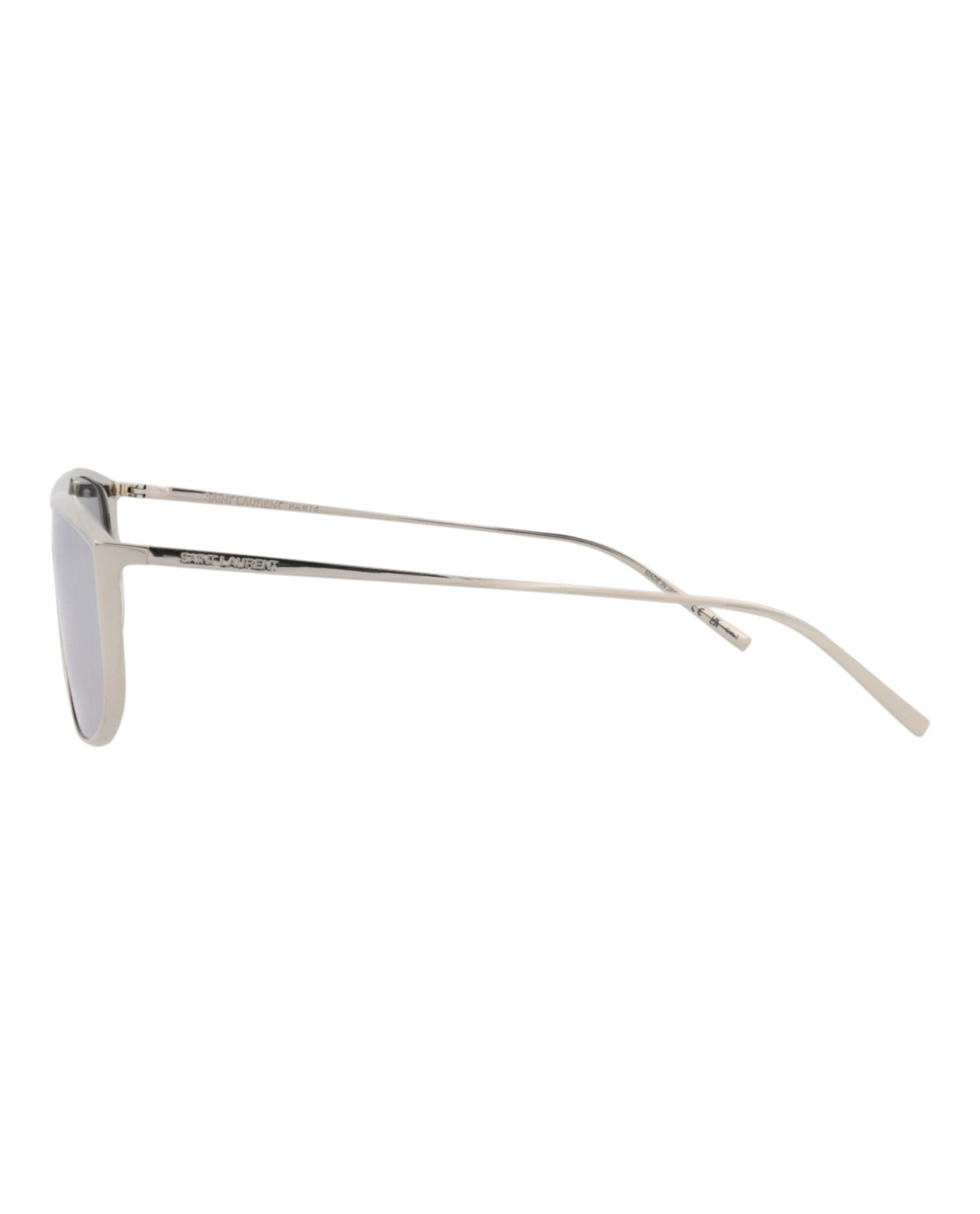 Saint Laurent Unisex Shield/Wrap Silver Silver Silver Fashion Designer Eyewear