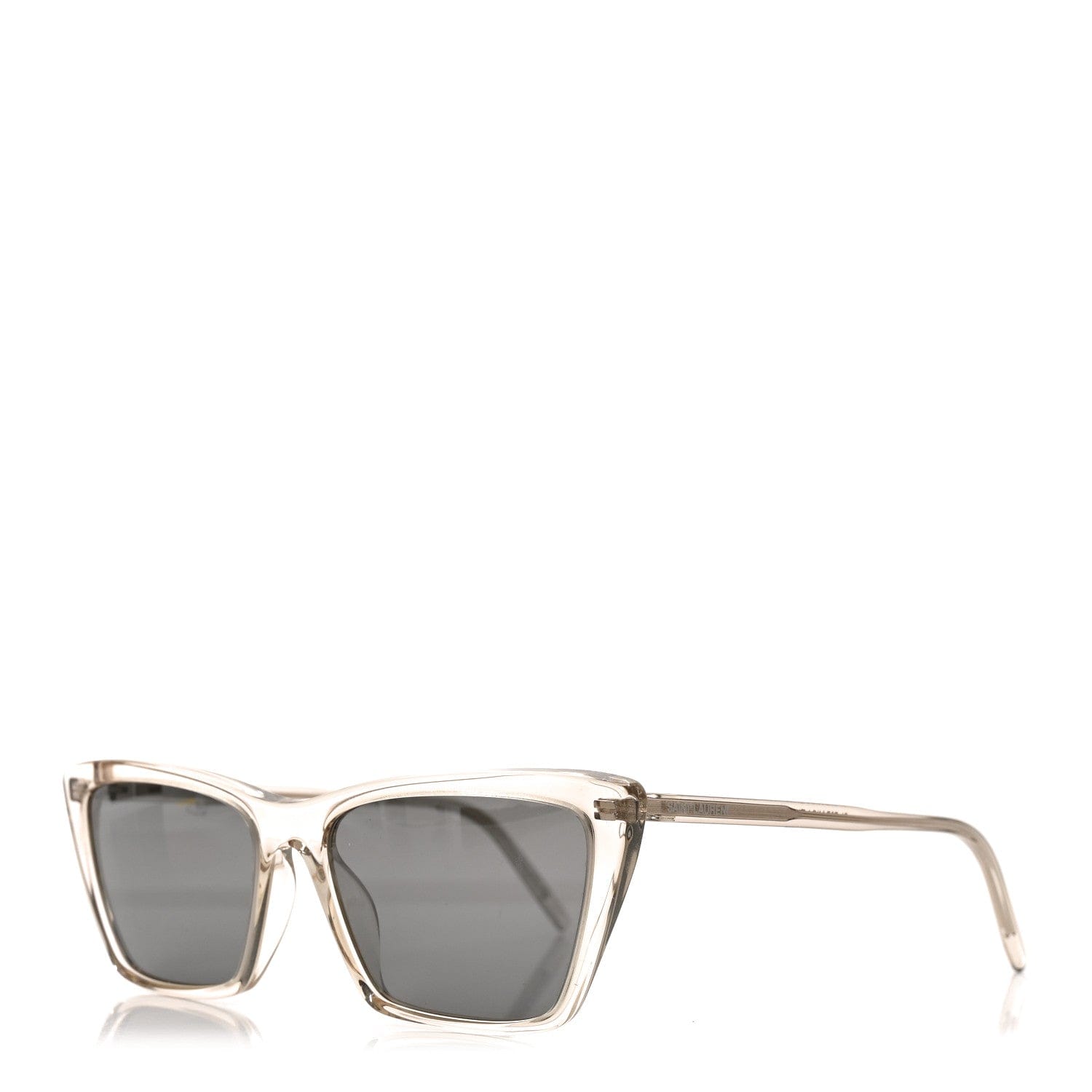 Saint Laurent Acetate Cat Eye Mica Thin SL 737 Sunglasses Translucent Beige