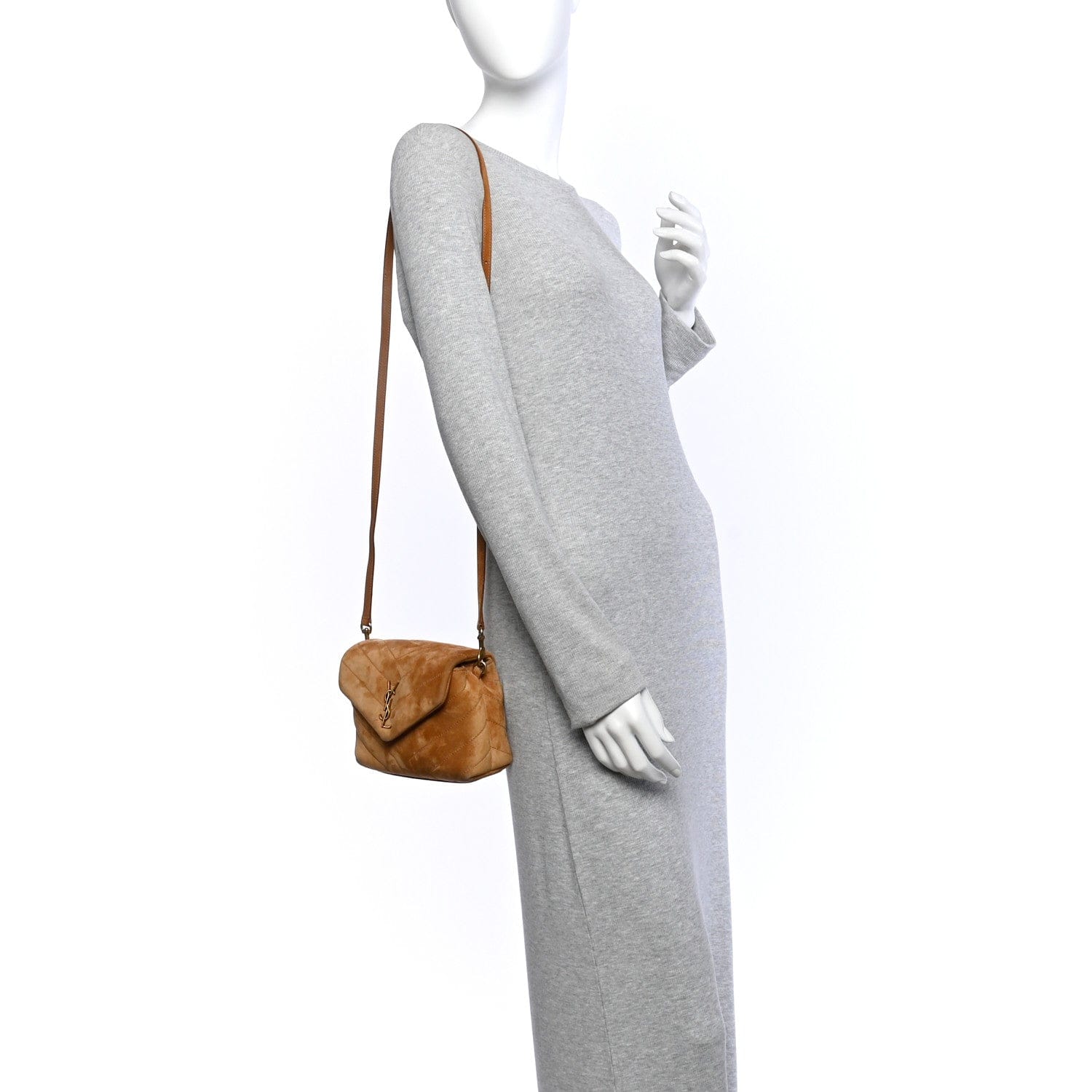 Saint Laurent Suede Toy Loulou Shoulder Bag Cinnamon