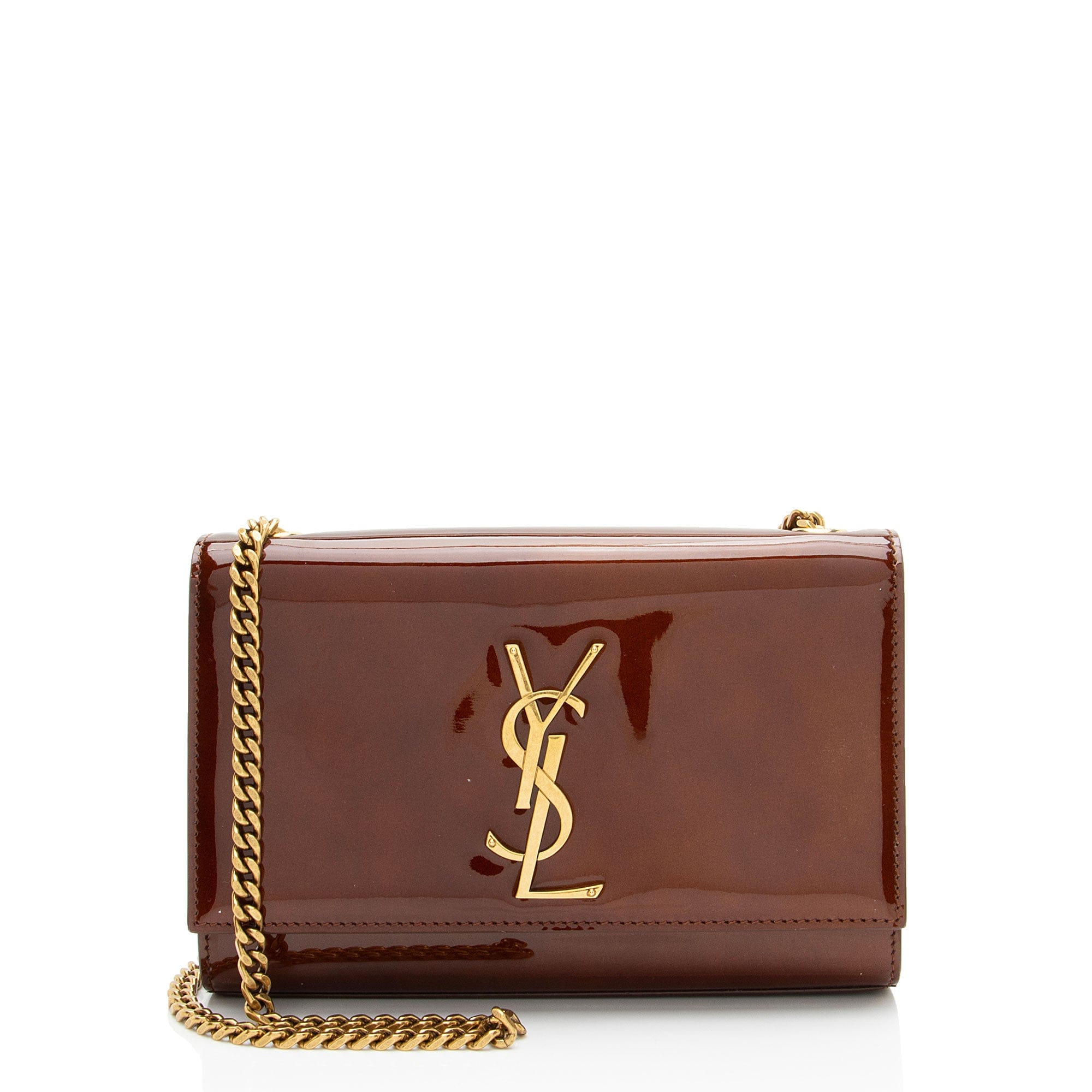 Saint Laurent Patent Leather Monogram Kate Small Shoulder Bag