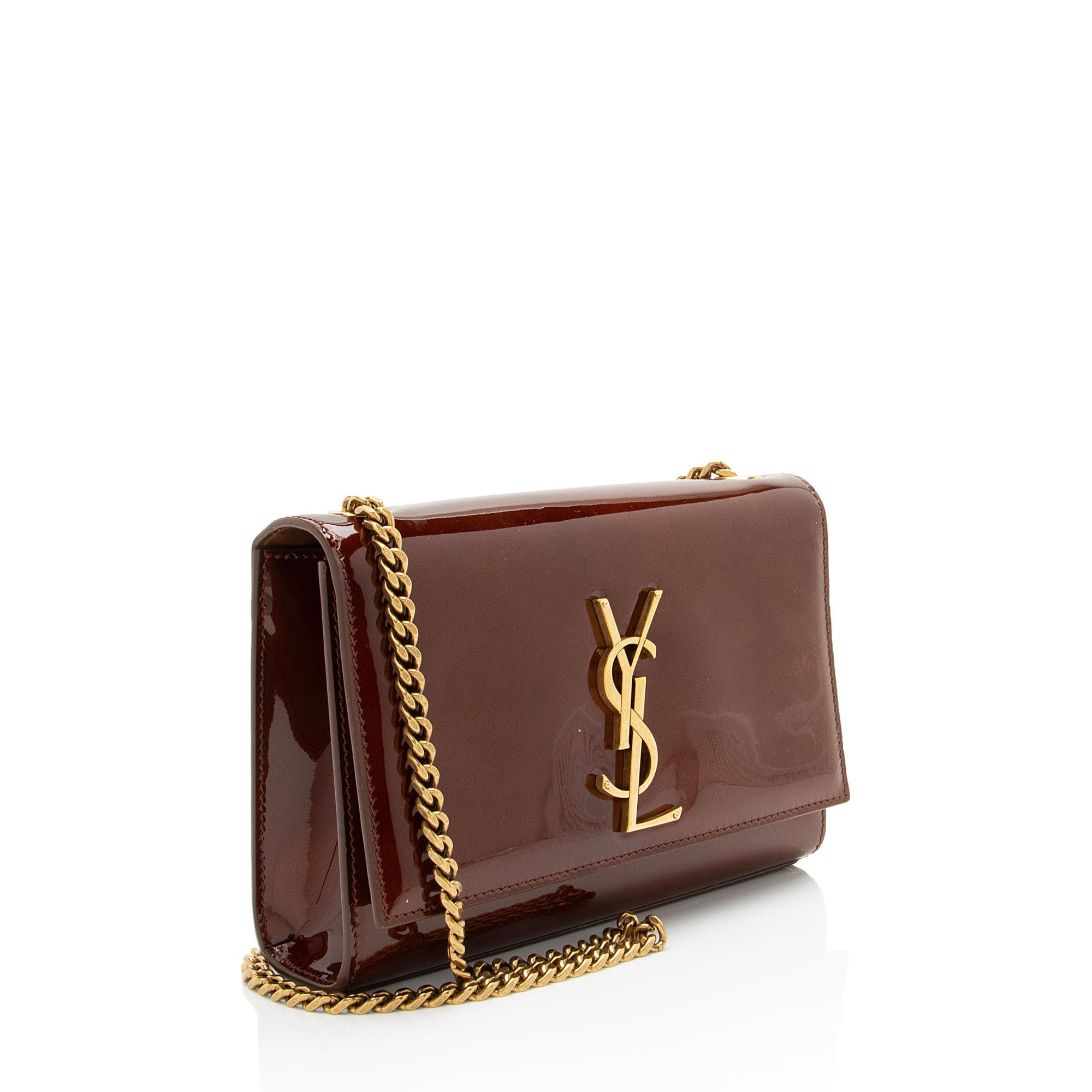 Saint Laurent Patent Leather Monogram Kate Small Shoulder Bag