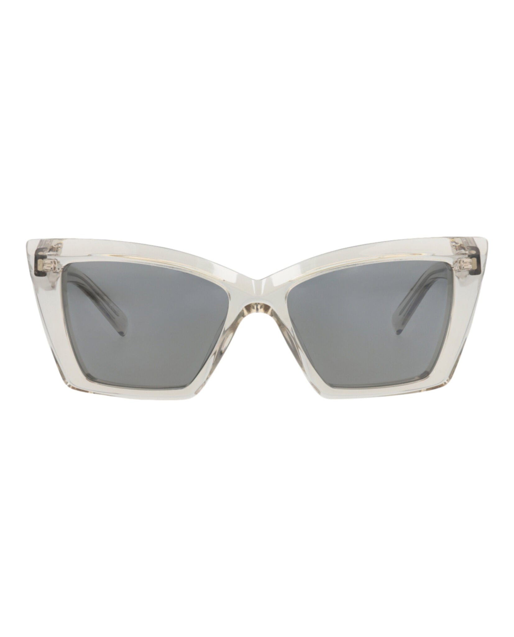 Saint Laurent Womens Cat Eye Beige Beige Silver Fashion Designer Eyewear