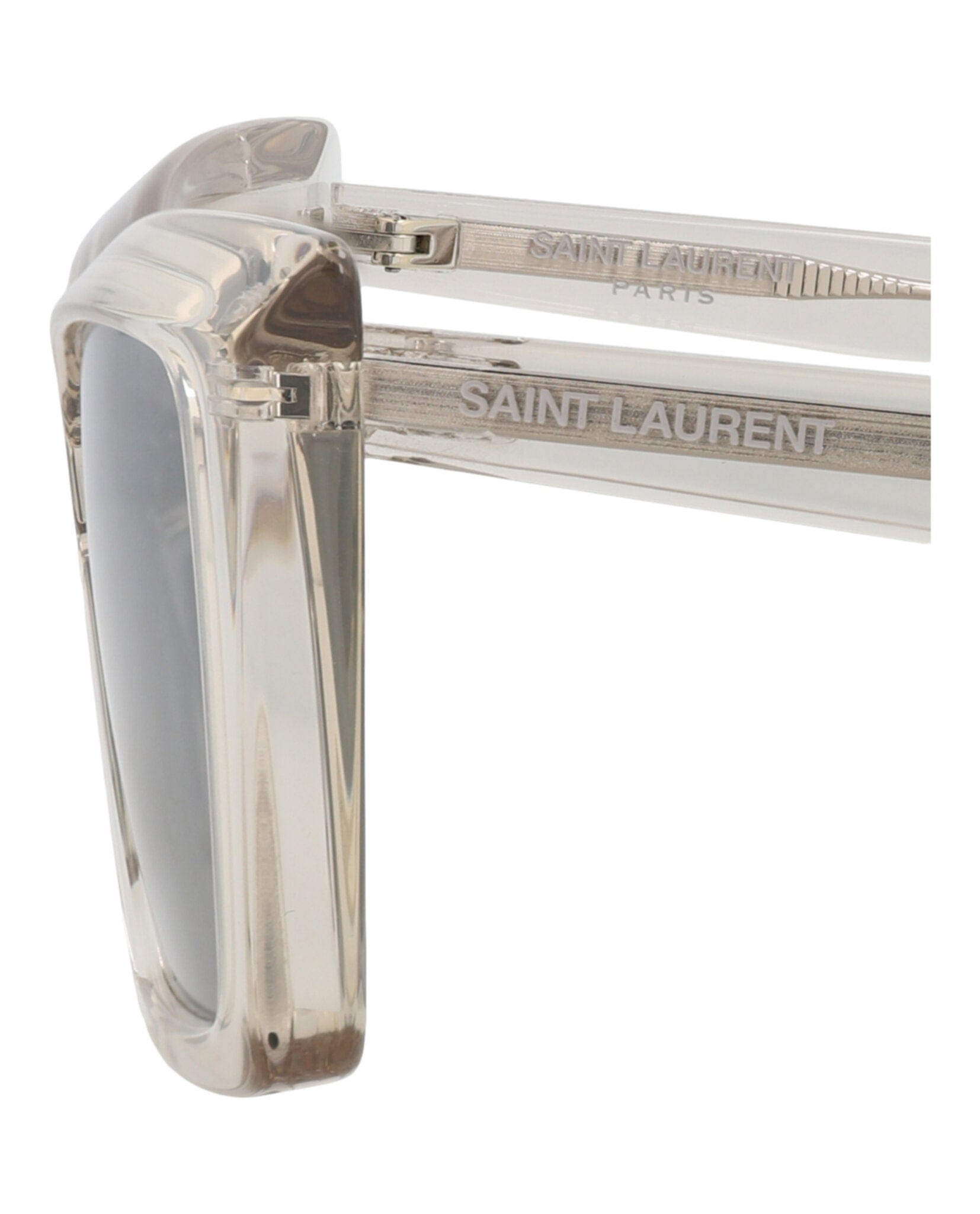 Saint Laurent Womens Cat Eye Beige Beige Silver Fashion Designer Eyewear