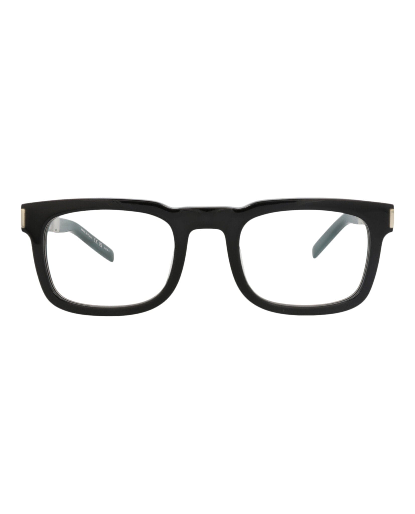 Saint Laurent Unisex Square/Rectangle Black Silver Transparent Fashion Designer Eyewear