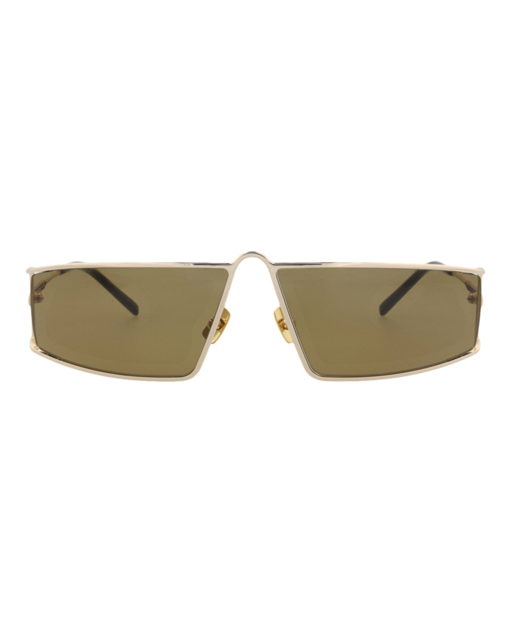 Saint Laurent Womens Square/Rectangle Gold Gold Brown Fashion Designer Eyewear