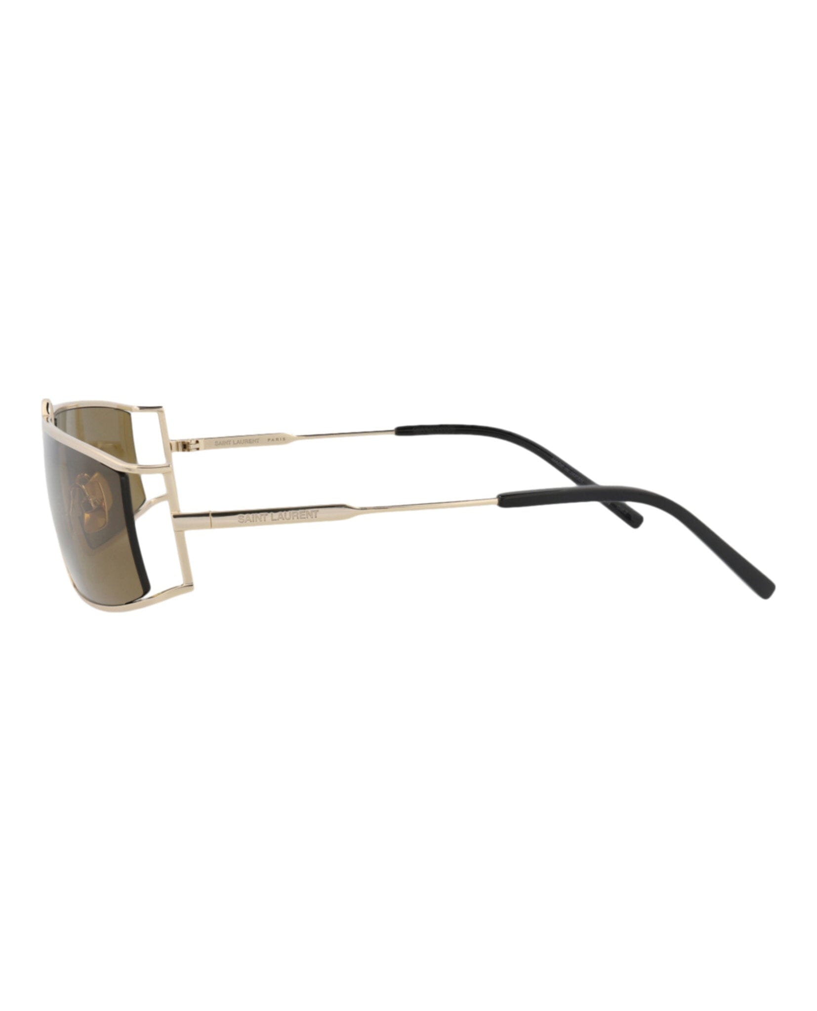 Saint Laurent Womens Square/Rectangle Gold Gold Brown Fashion Designer Eyewear