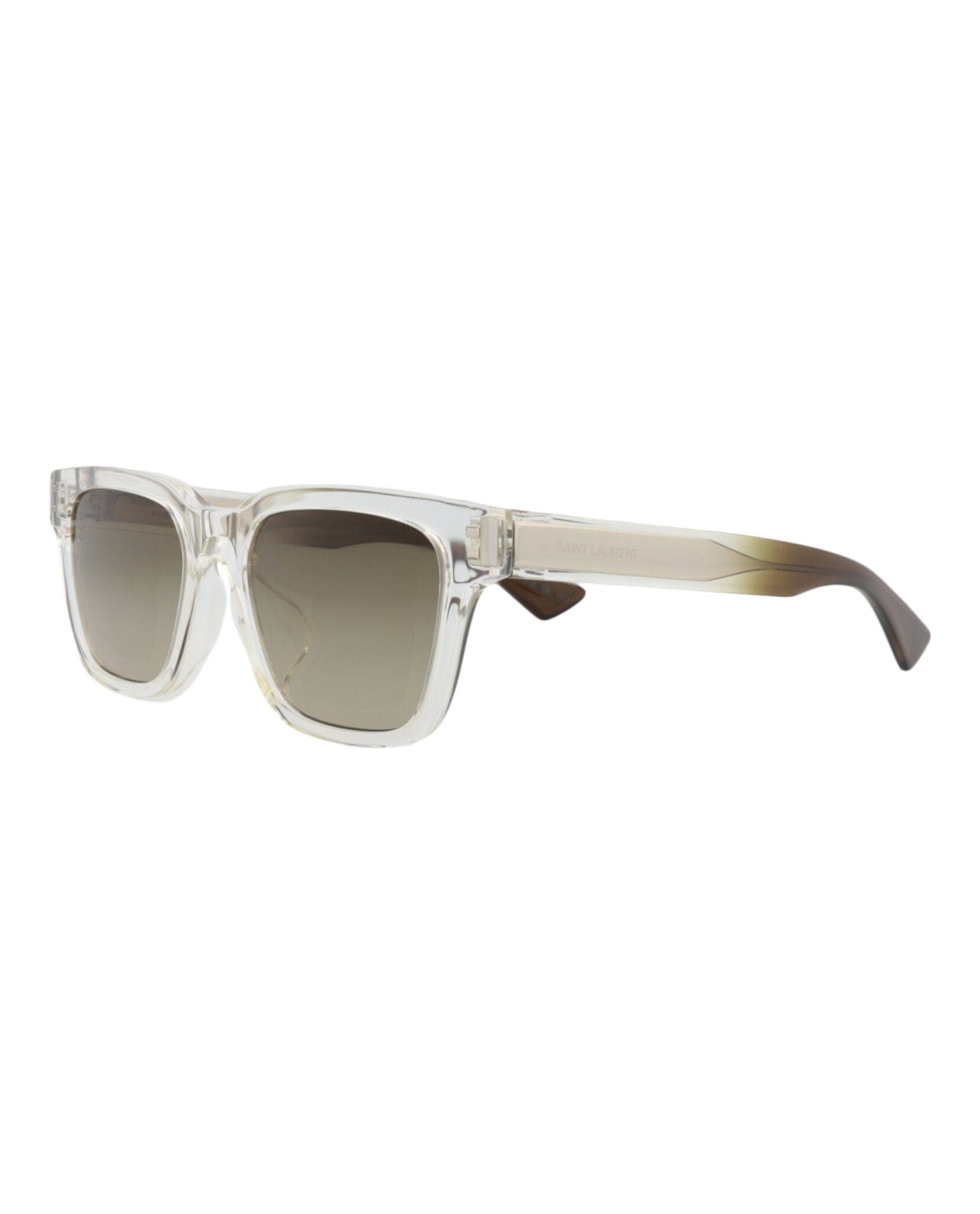 Saint Laurent Unisex Square/Rectangle Crystal Crystal Green Fashion Designer Eyewear