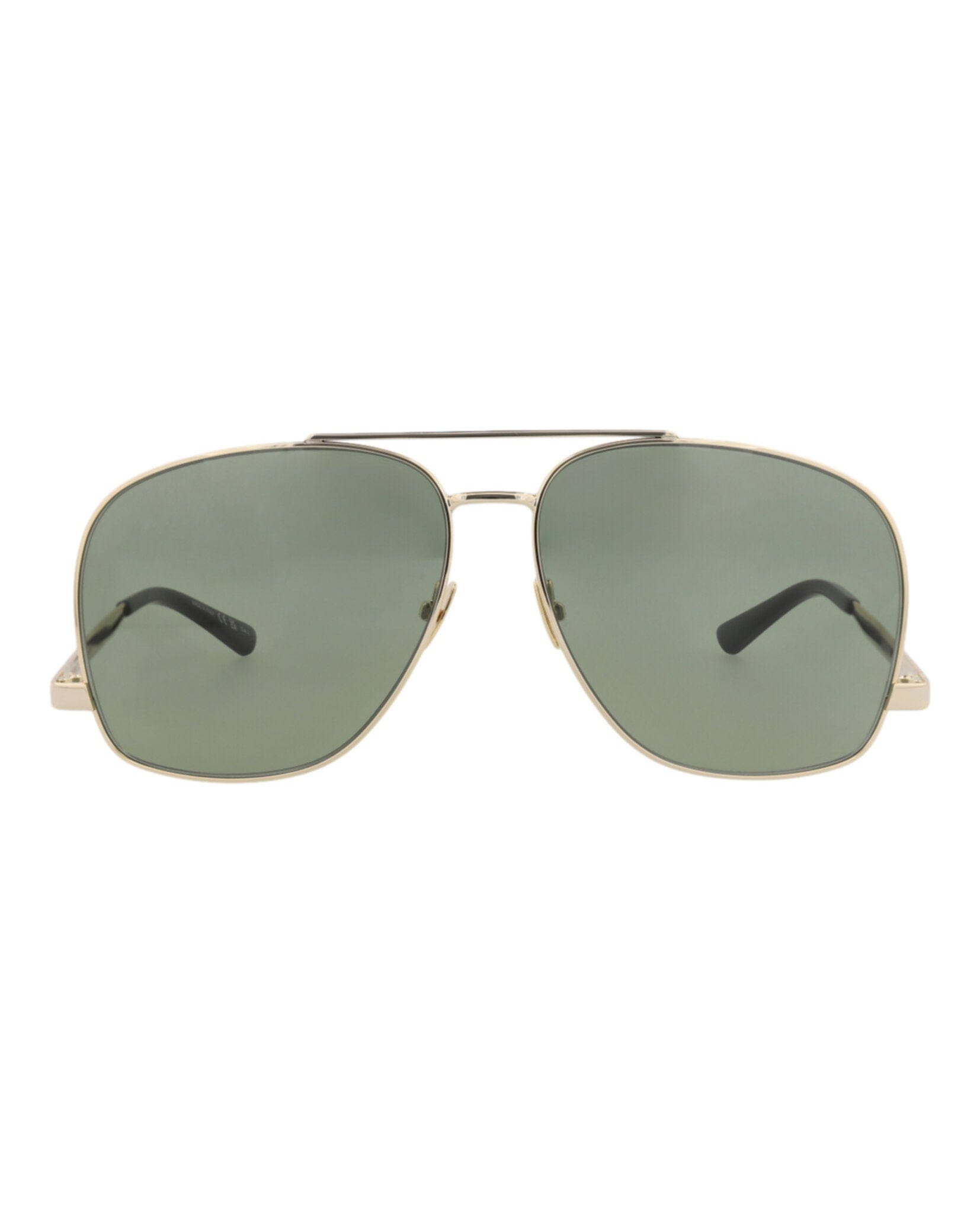 Saint Laurent Womens Aviator Gold Gold Green Fashion Designer Eyewear