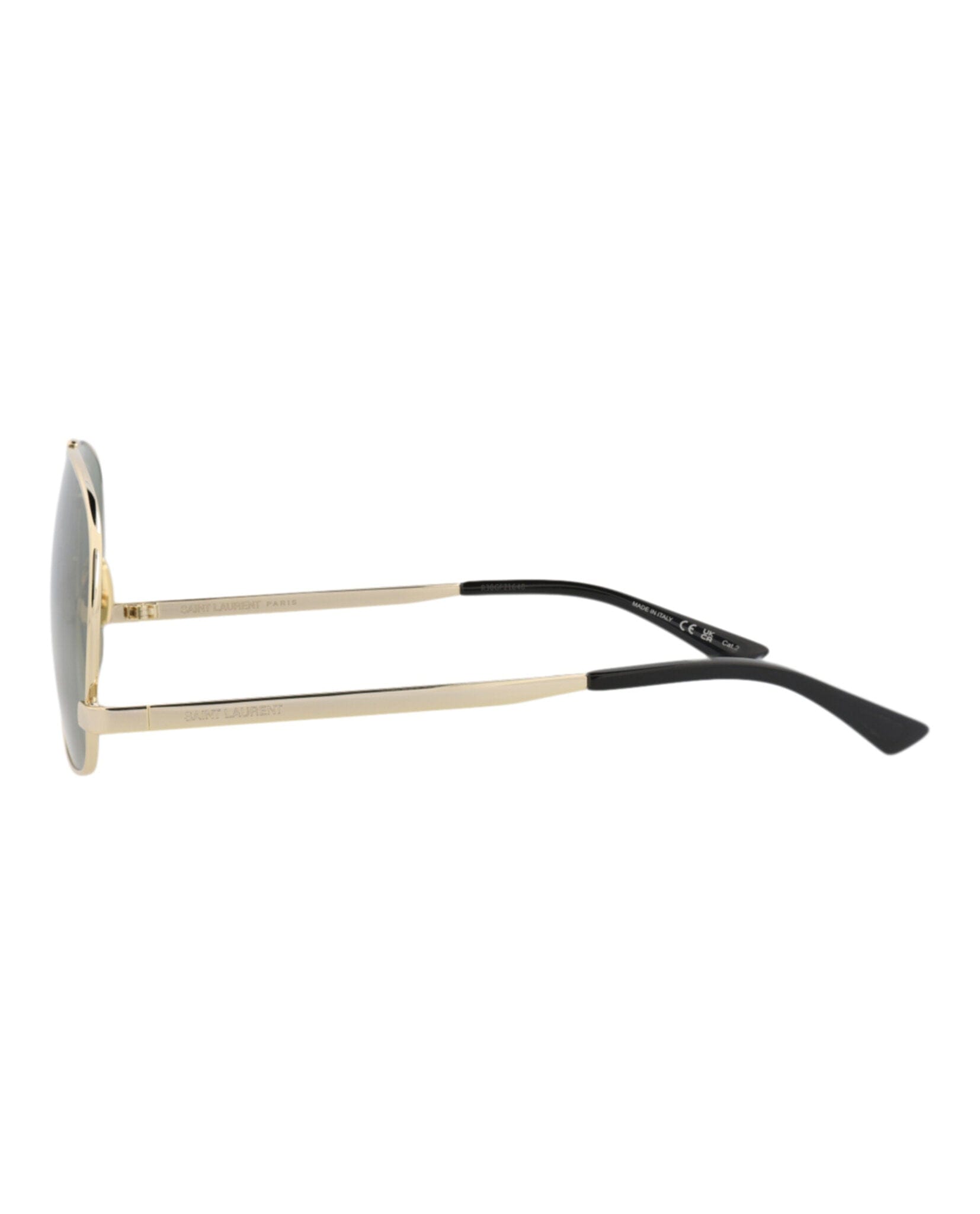 Saint Laurent Womens Aviator Gold Gold Green Fashion Designer Eyewear