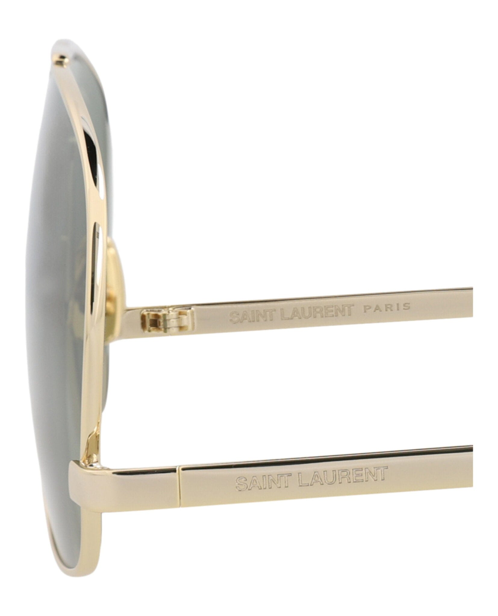 Saint Laurent Womens Aviator Gold Gold Green Fashion Designer Eyewear