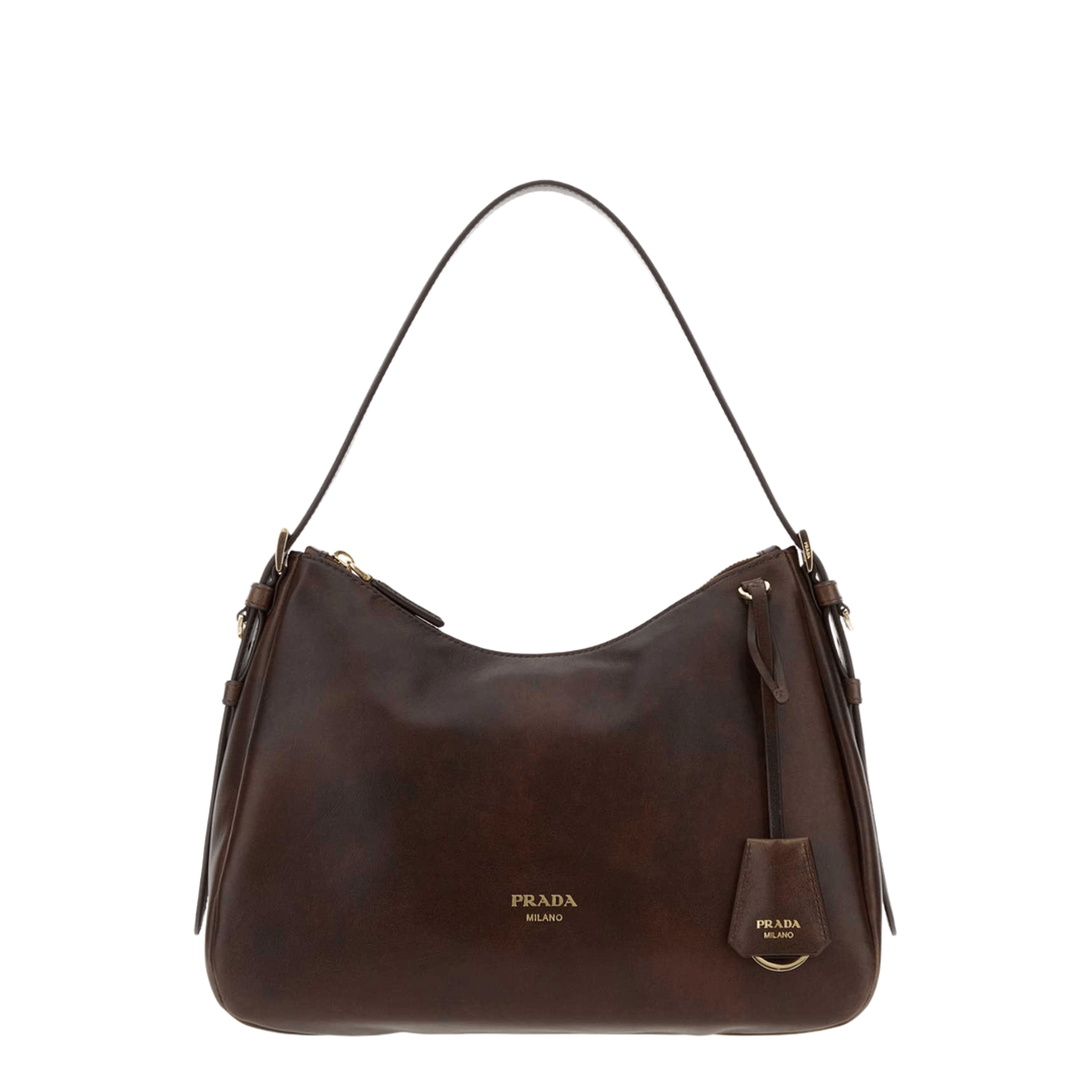 Prada Leather Shoulder Bags - Dark Brown