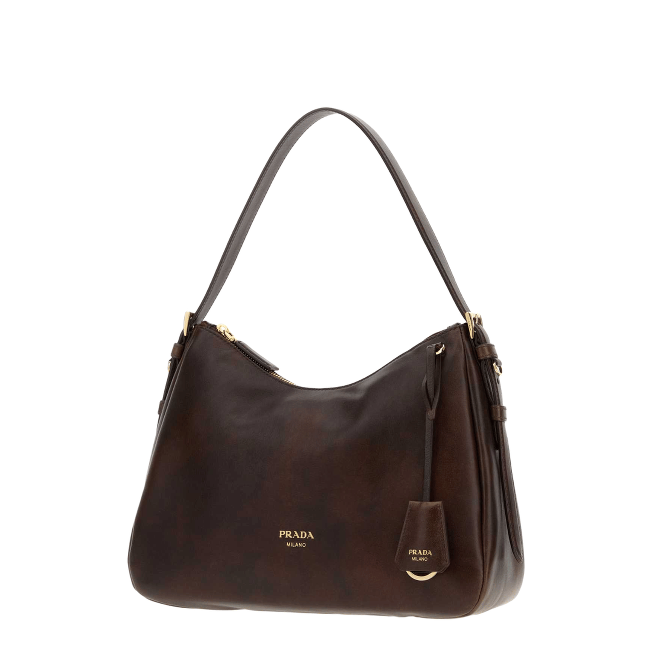 Prada Leather Shoulder Bags - Dark Brown