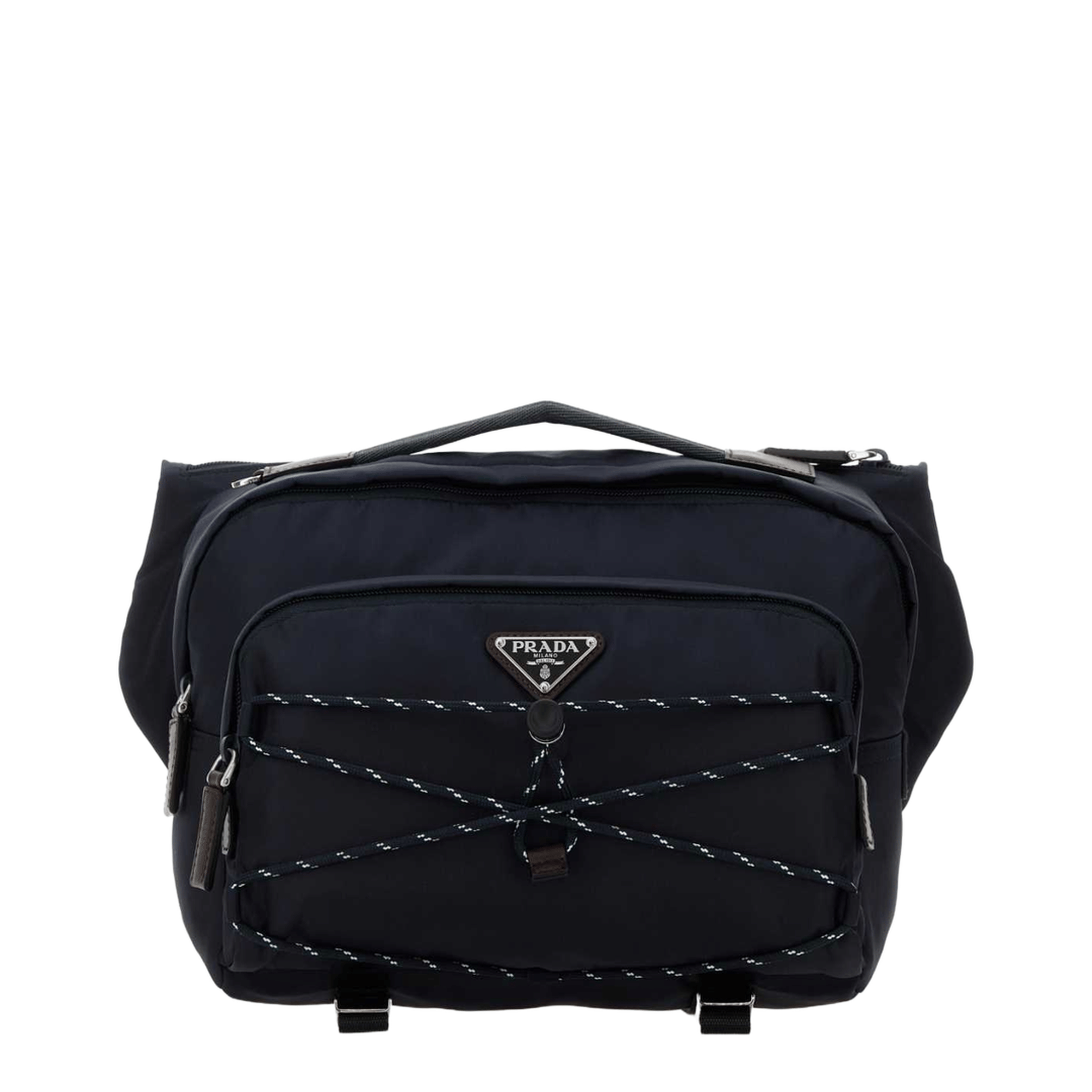 Prada Speedrock Re - Nylon Leather Shoulder Bags - Navy