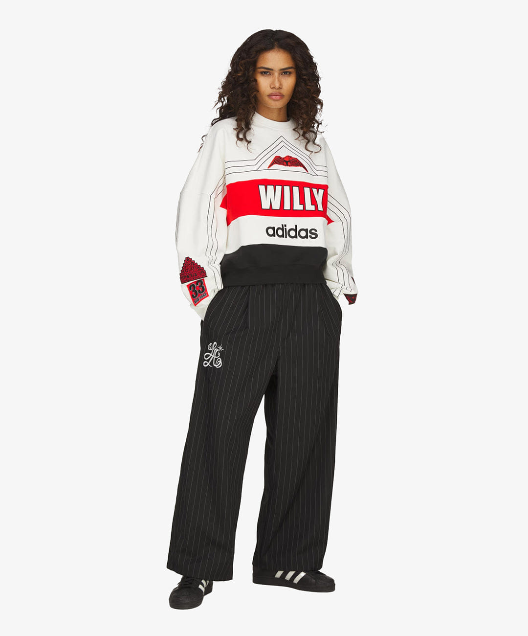 Adidas Originals | x CHAVARRIA PINSTRIPE TRACK PANT { BLACK/WHITE