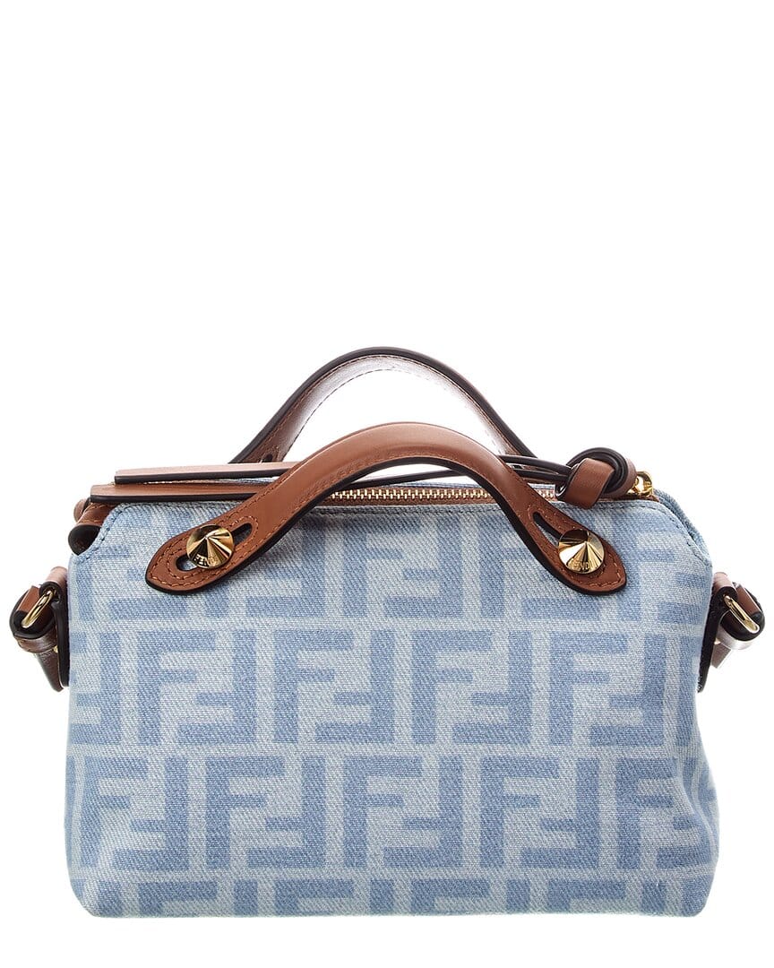 Fendi By The Way Soft Mini Ff Denim & Leather Satchel