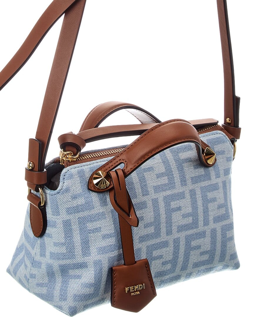 Fendi By The Way Soft Mini Ff Denim & Leather Satchel