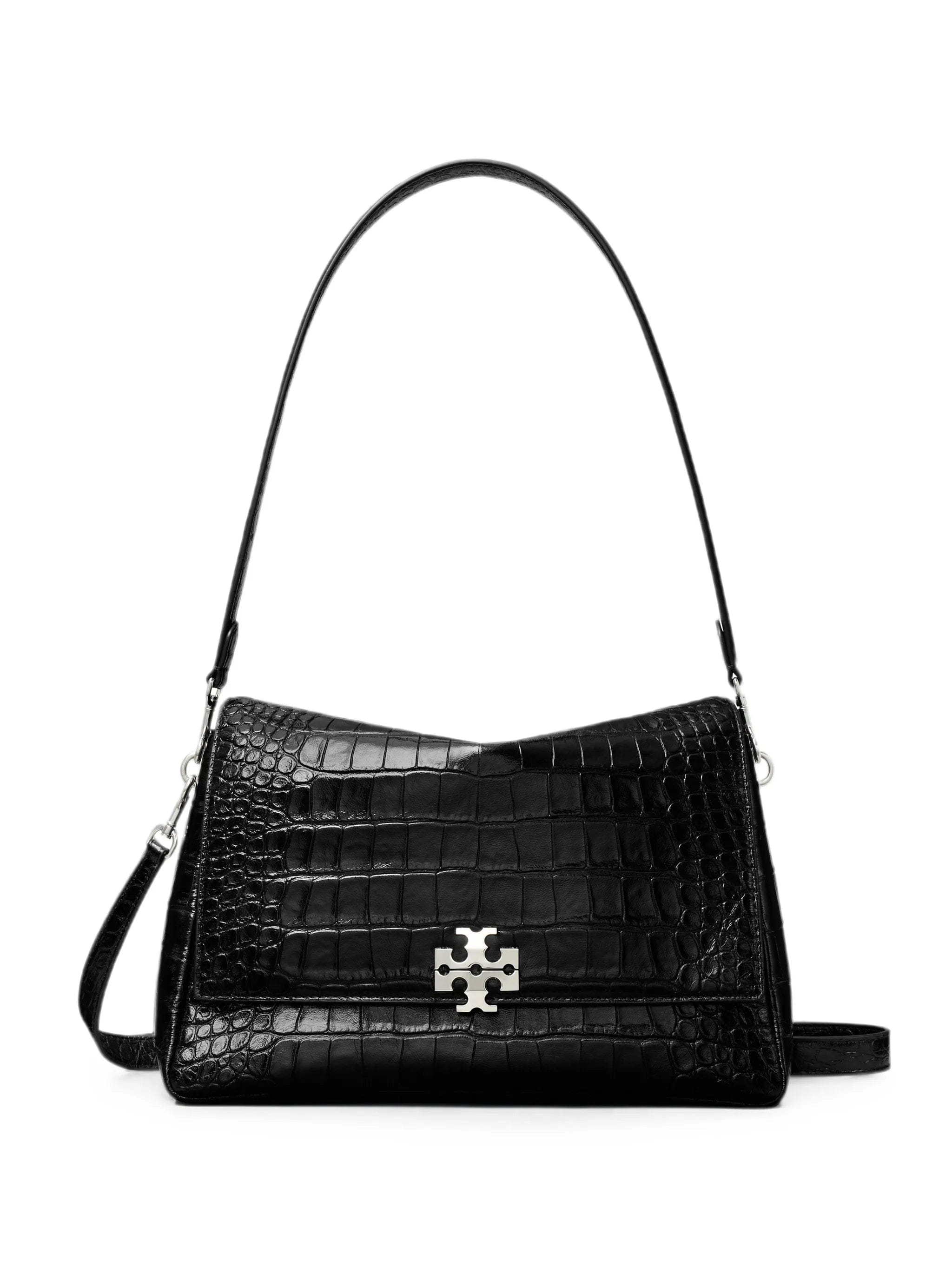 Tory Burch croc - effect logo - plaque tote bag