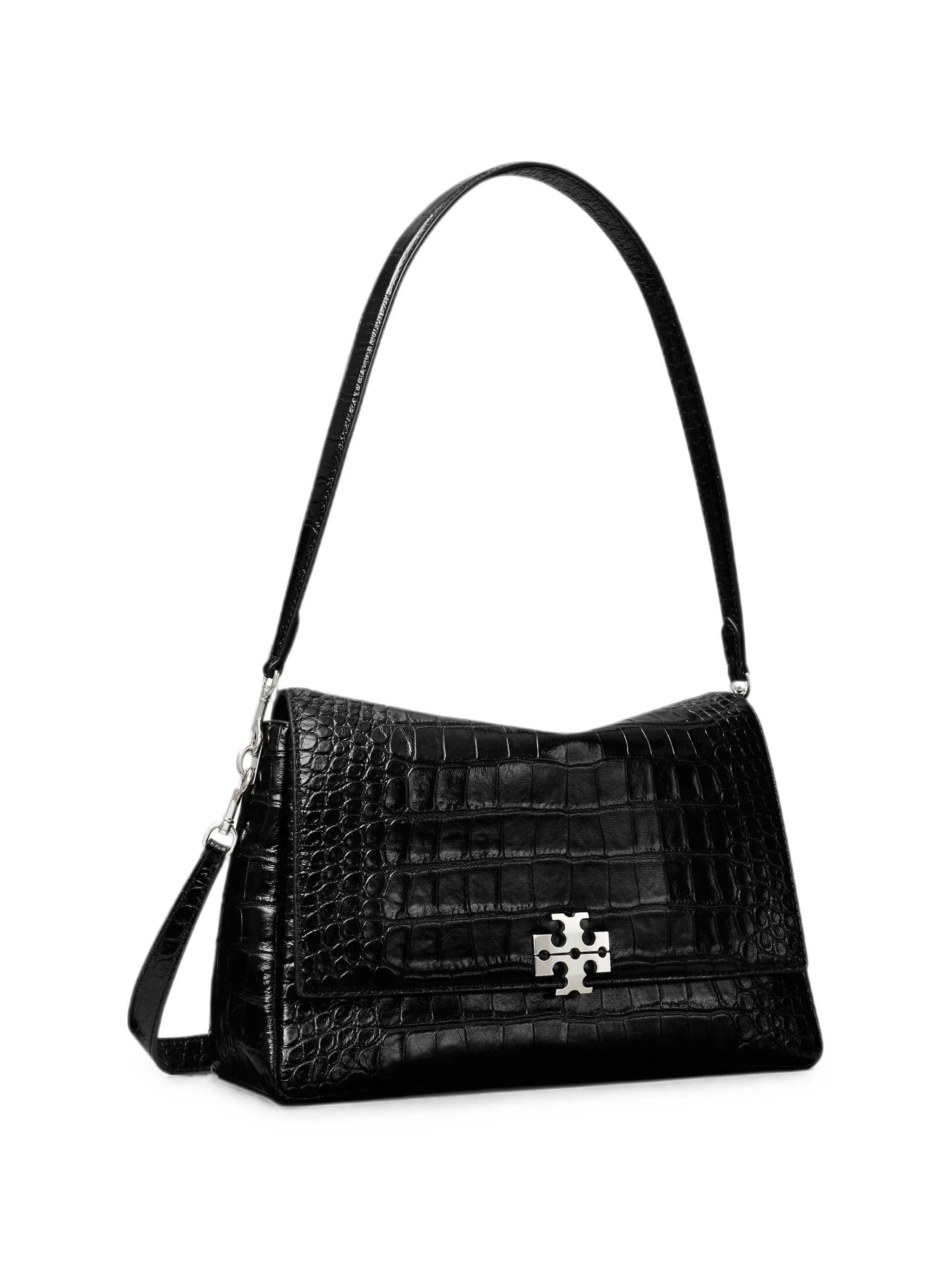 Tory Burch croc - effect logo - plaque tote bag