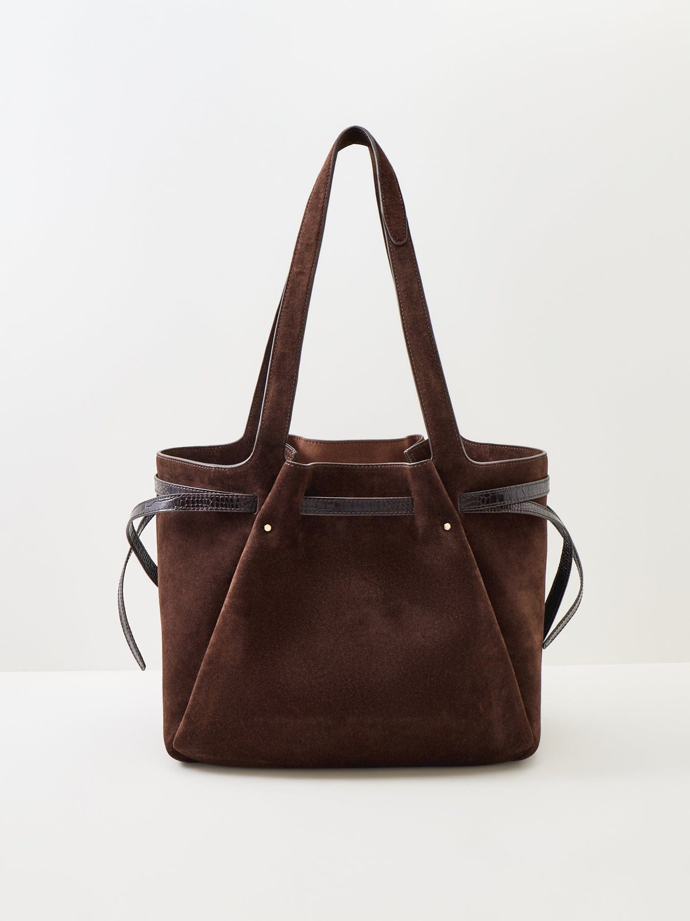 Tory Burch Romy Suede Tote Bag Dark Cocoa