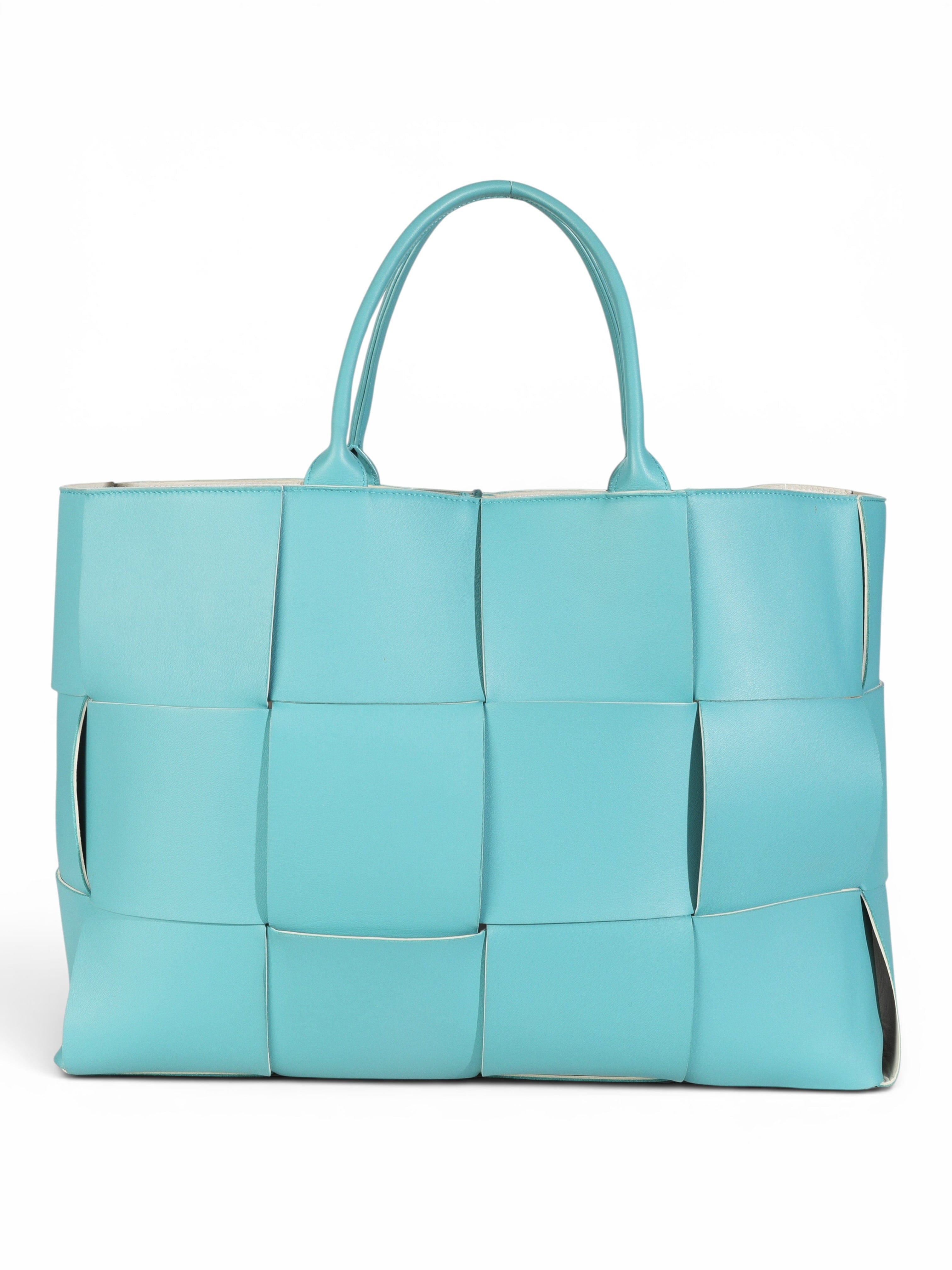 Bottega Veneta Light Blue Maxi Intrecciato Large Arco Tote