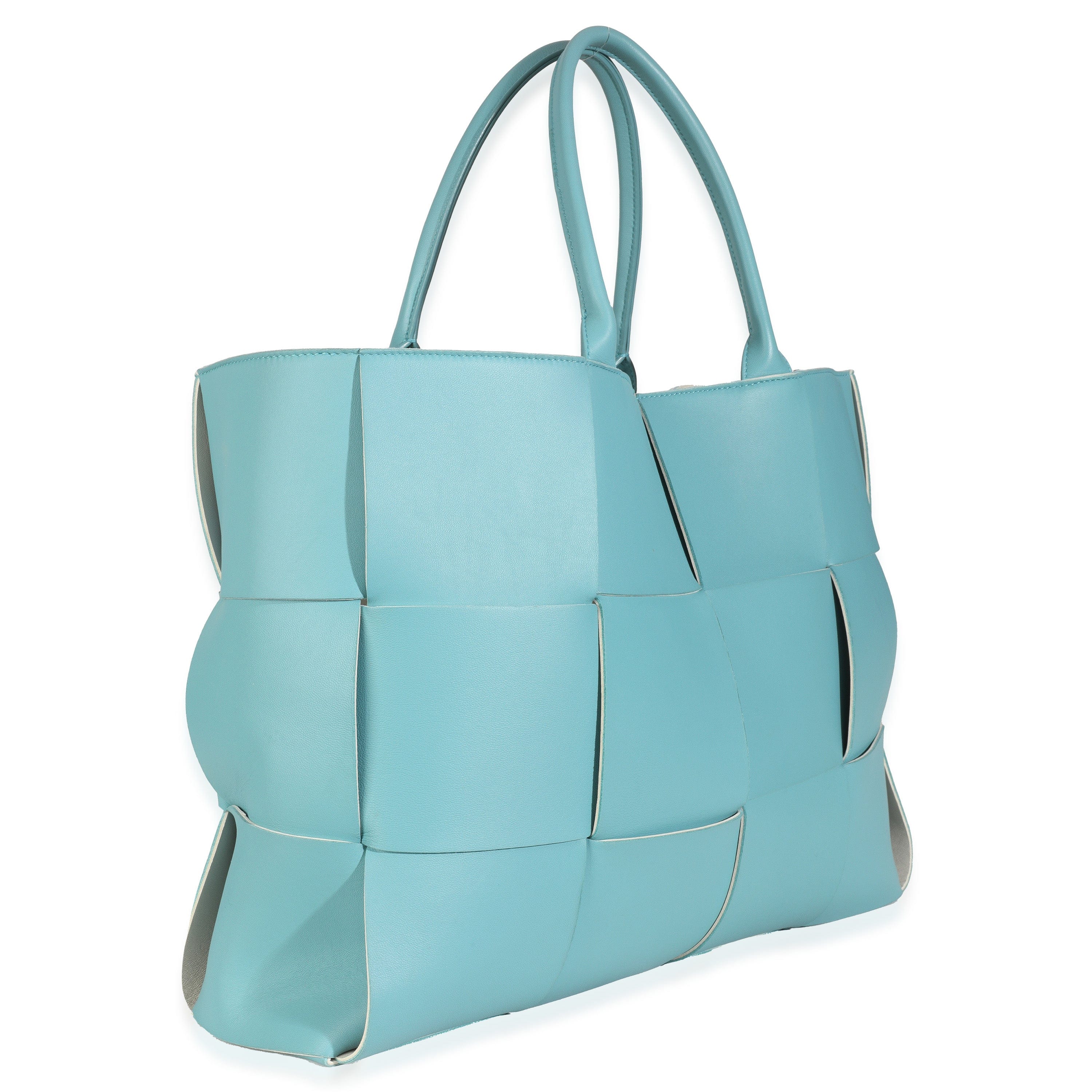 Bottega Veneta Light Blue Maxi Intrecciato Large Arco Tote