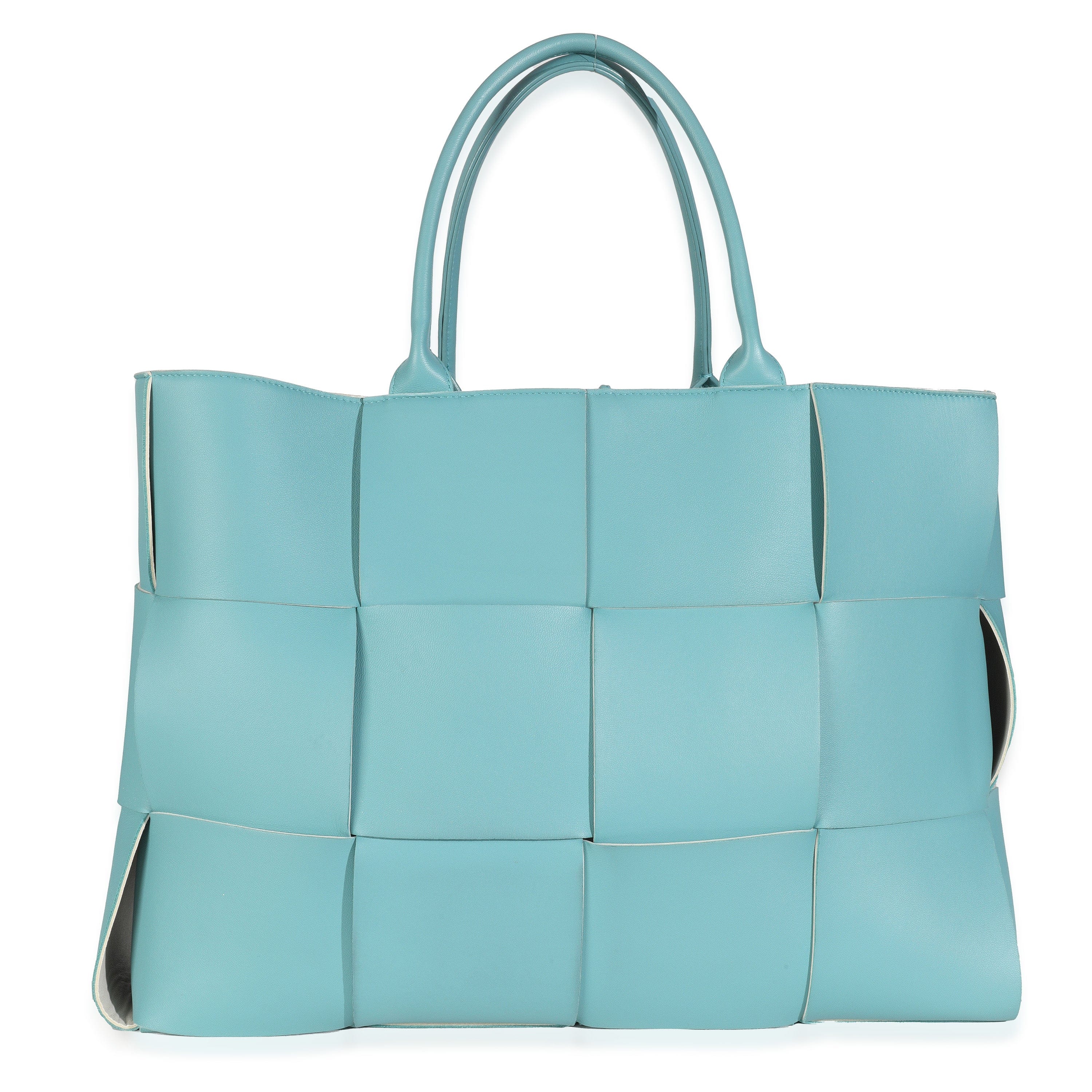 Bottega Veneta Light Blue Maxi Intrecciato Large Arco Tote