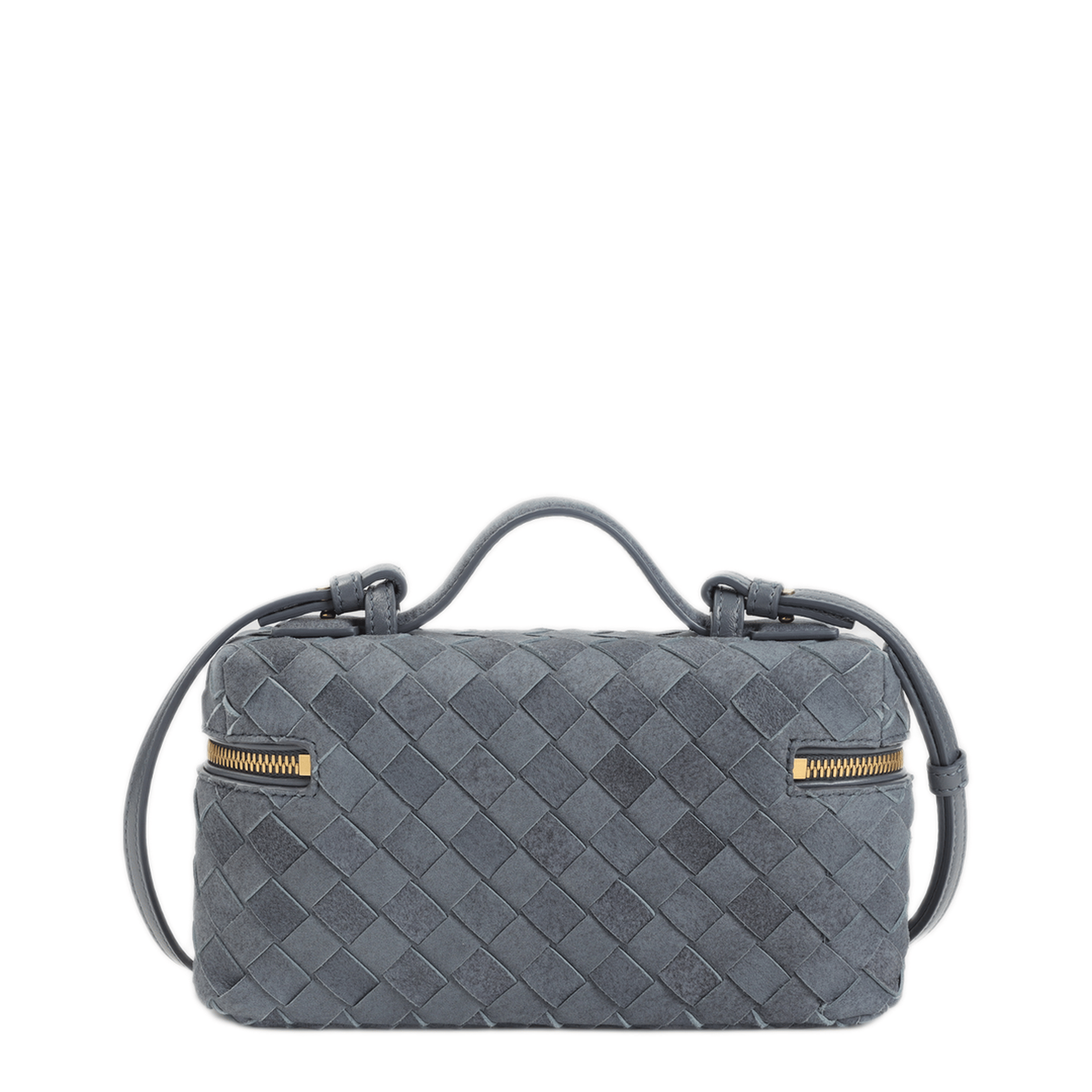 Bottega Veneta Bang Bang Intrecciato Suede Leather Handbag - Blue