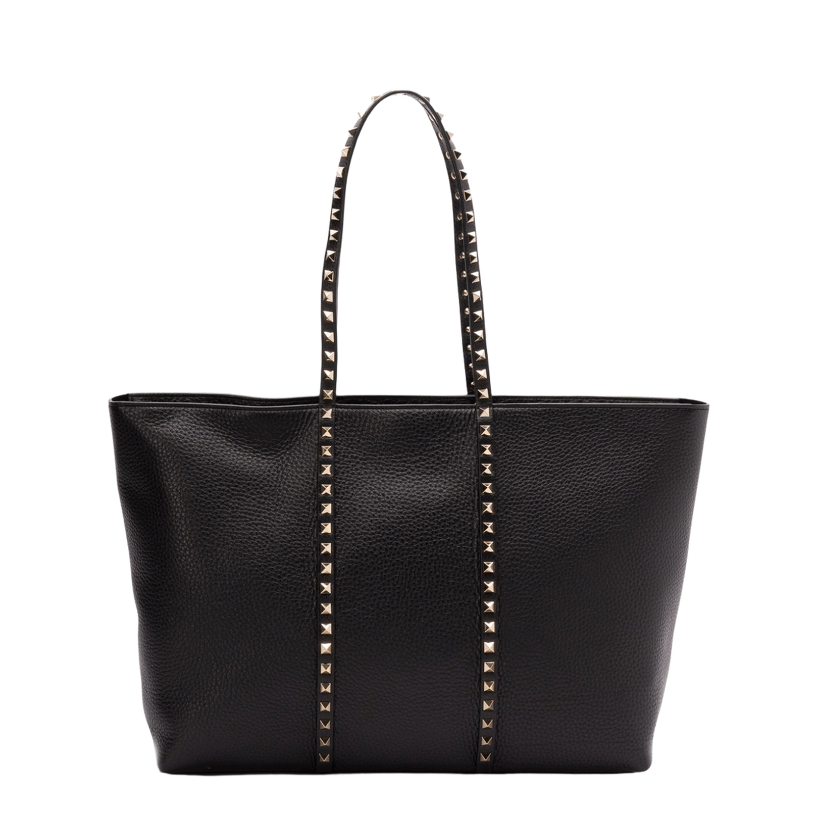 Valentino Rockstud Medium Calfskin Shopping Bag - Black