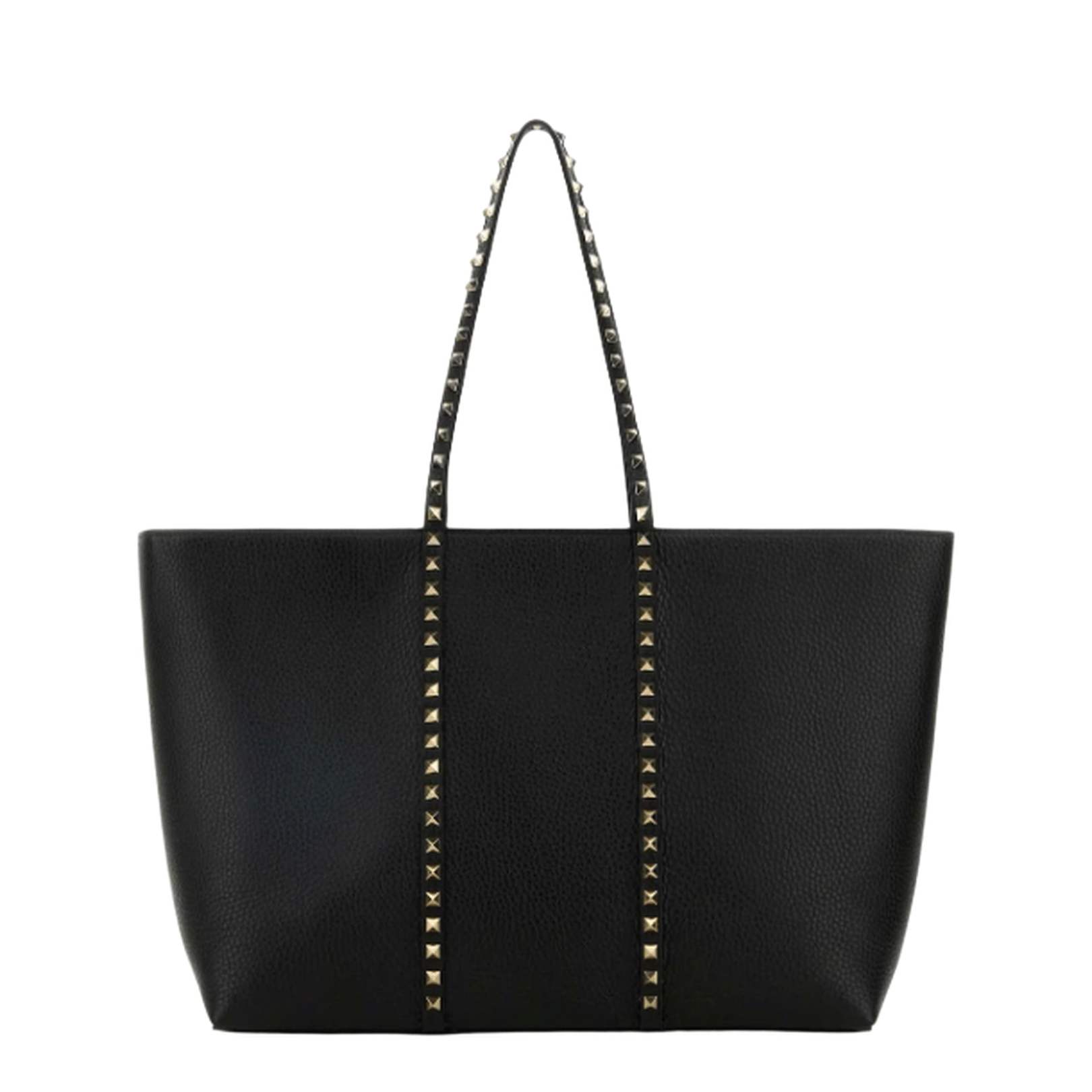 Valentino Rockstud Medium Calfskin Shopping Bag - Black