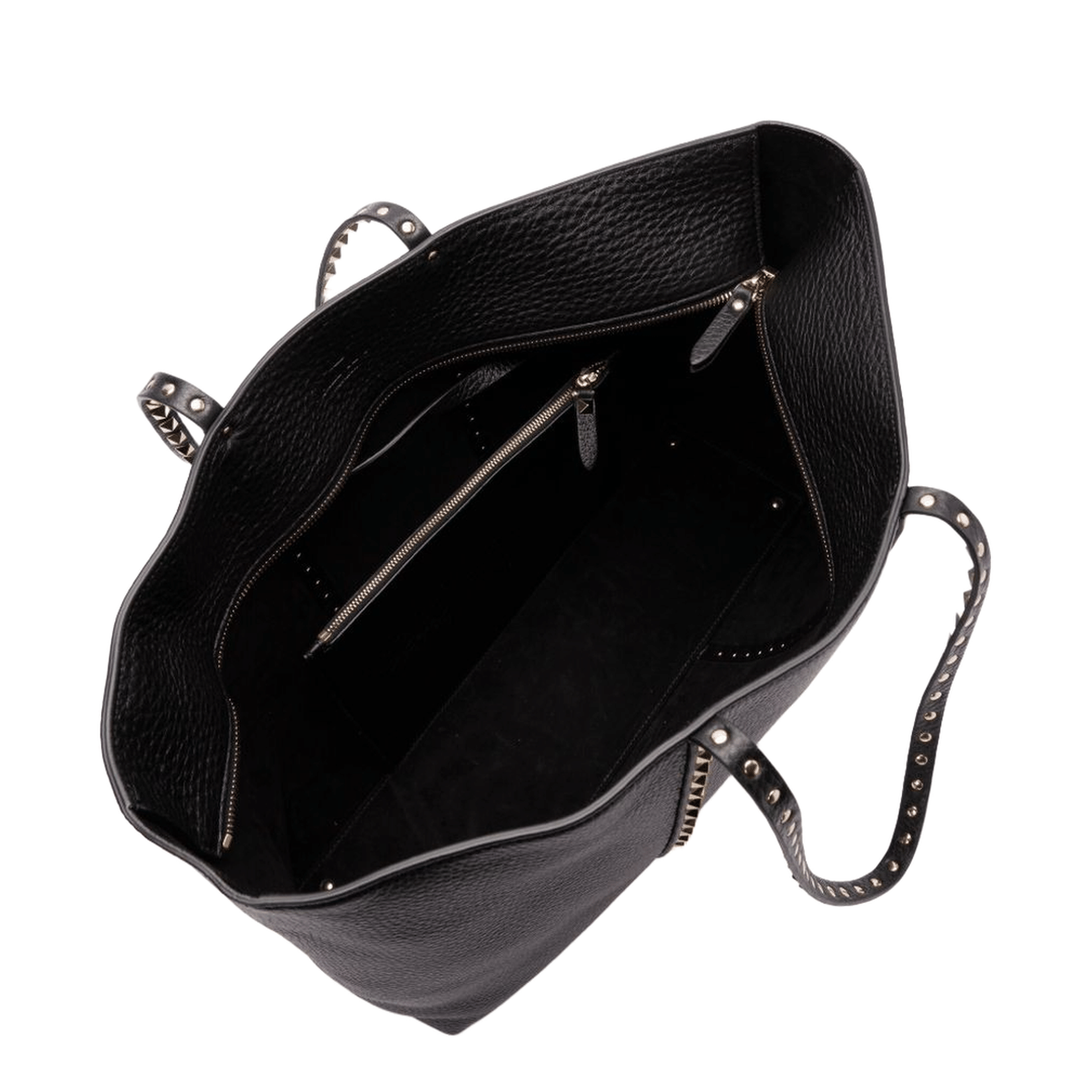 Valentino Rockstud Medium Calfskin Shopping Bag - Black