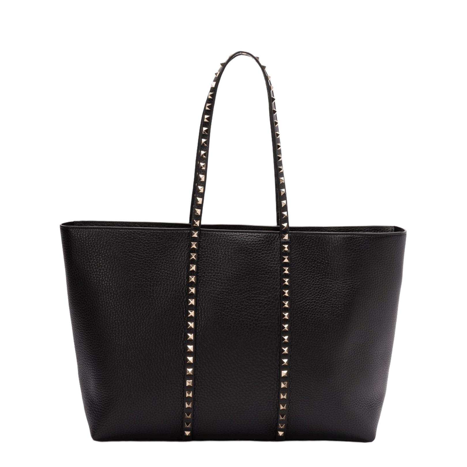 Valentino Rockstud Medium Calfskin Shopping Bag - Black