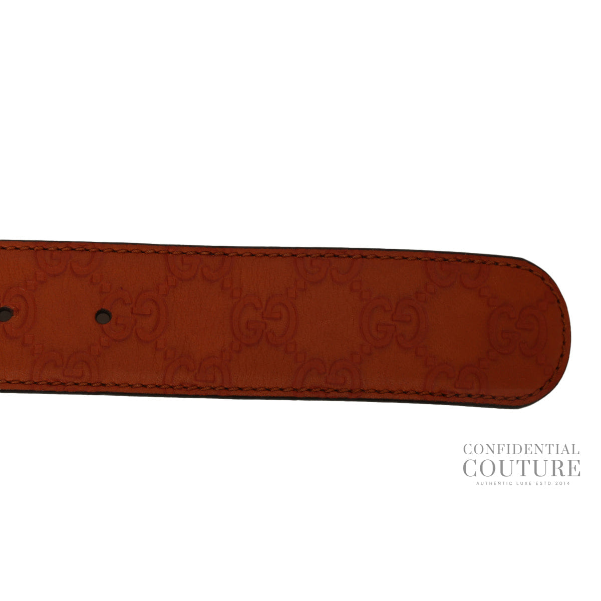 Gucci GG Guccisima Interlocking Orange Leather Belt - 36"