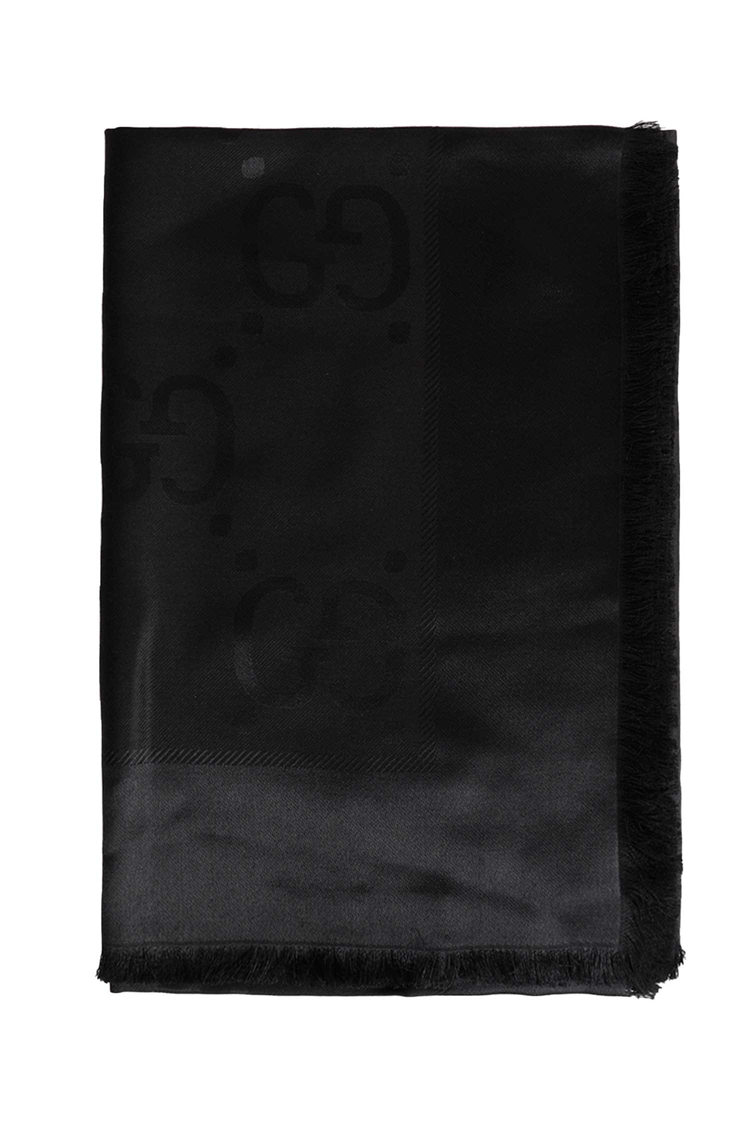 Gucci GG Jacquard Silk Wool Shawl
