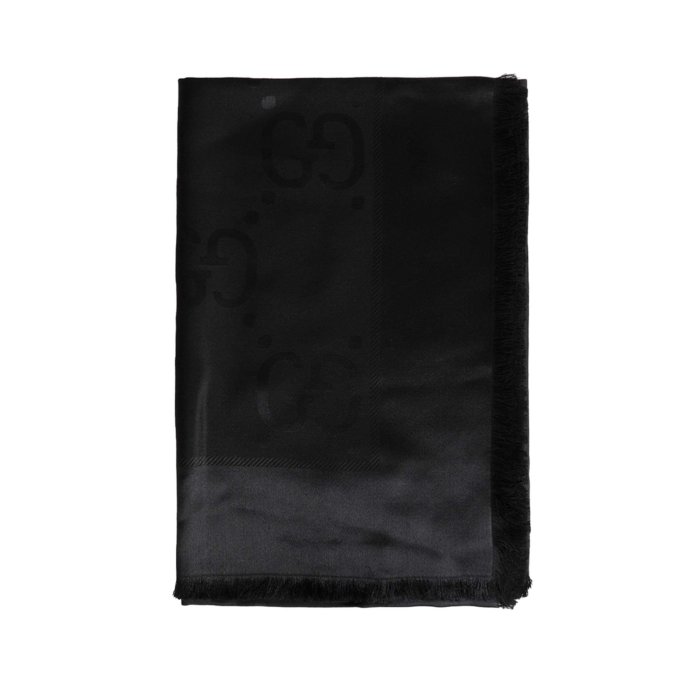 Gucci GG Jacquard Silk Wool Shawl