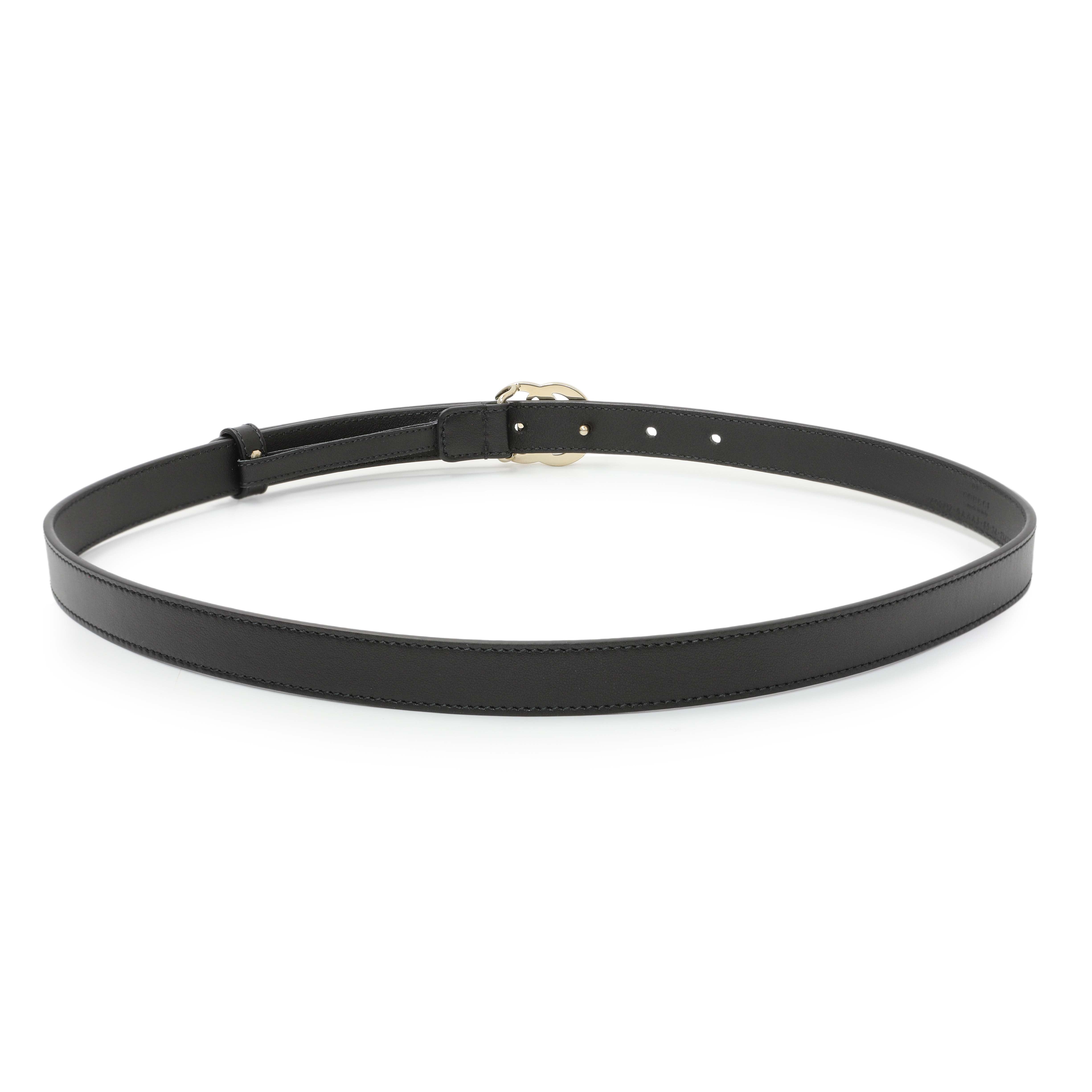 Gucci Black Calfskin Double G 20 mm Belt