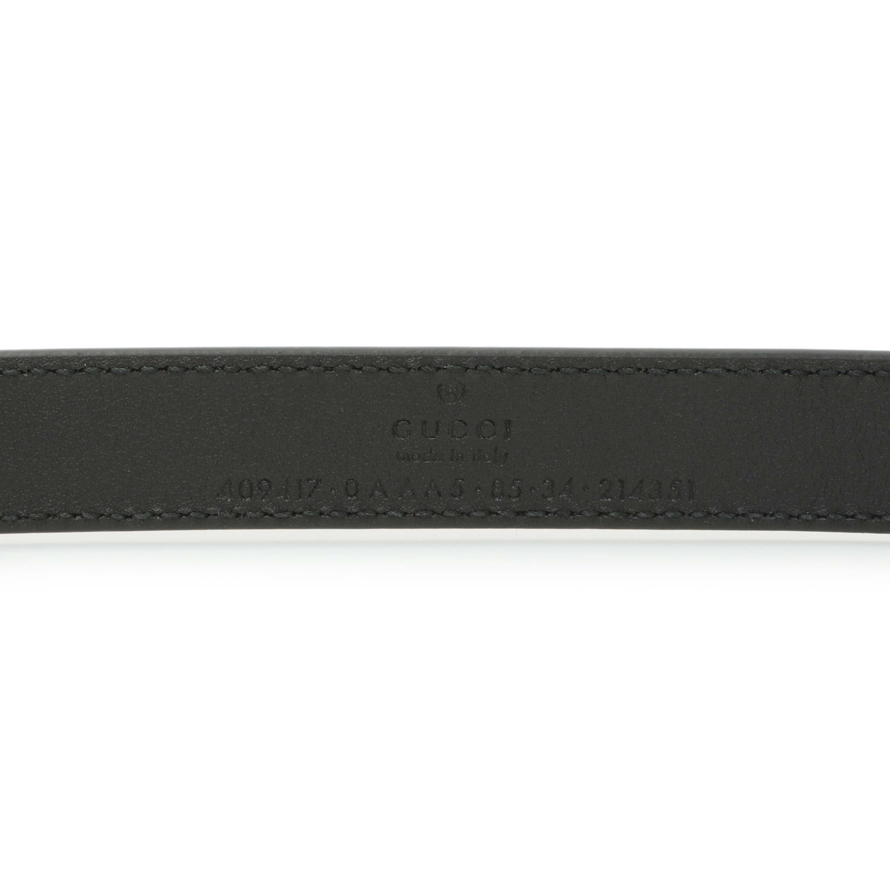 Gucci Black Calfskin Double G 20 mm Belt