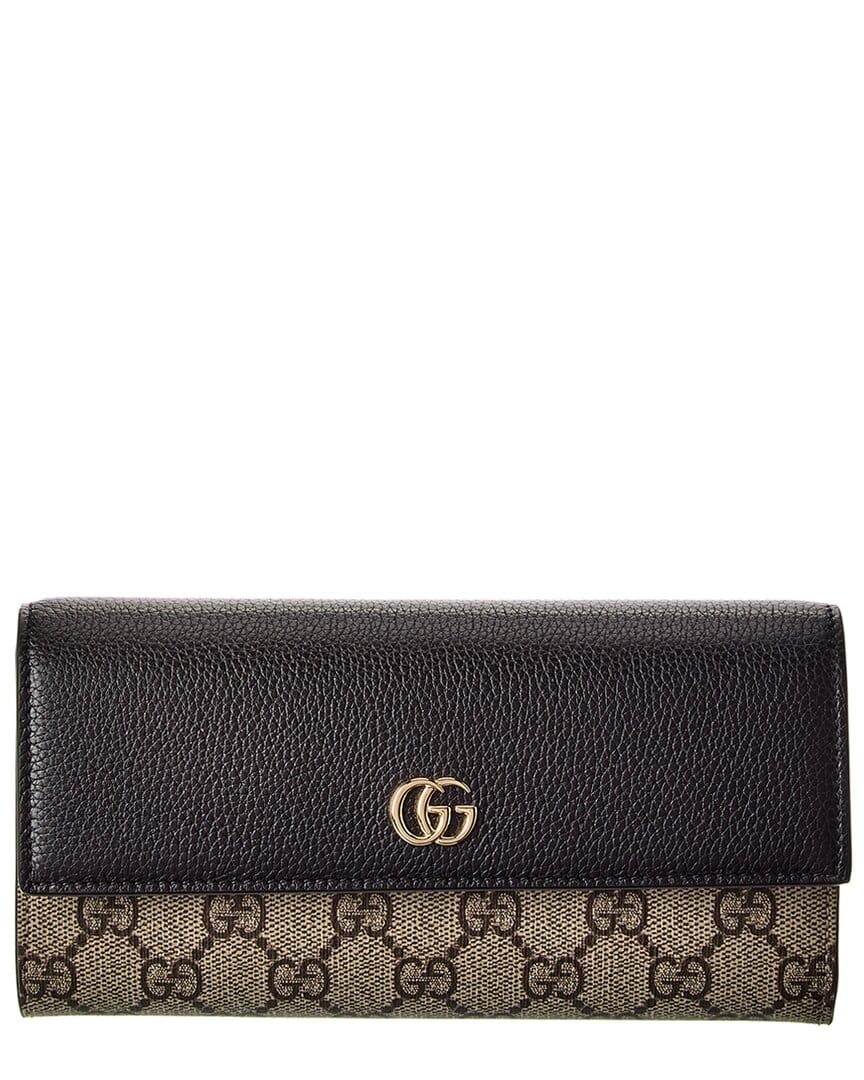 Gucci Gg Marmont Gg Supreme Canvas & Leather Continental Wallet